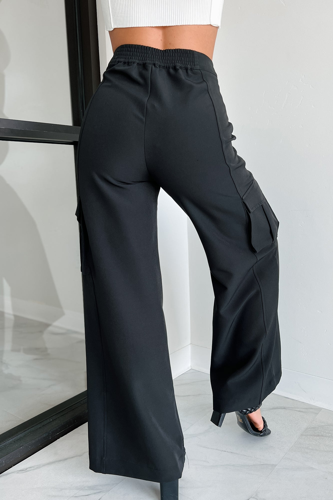 Finally On Time Cargo Pants (Black)-The Formal Wear