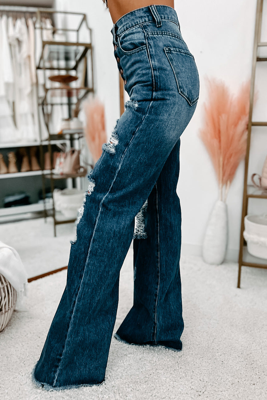 Baxter High Rise Distressed Wide Leg Jeans (Medium)-The Formal Wear