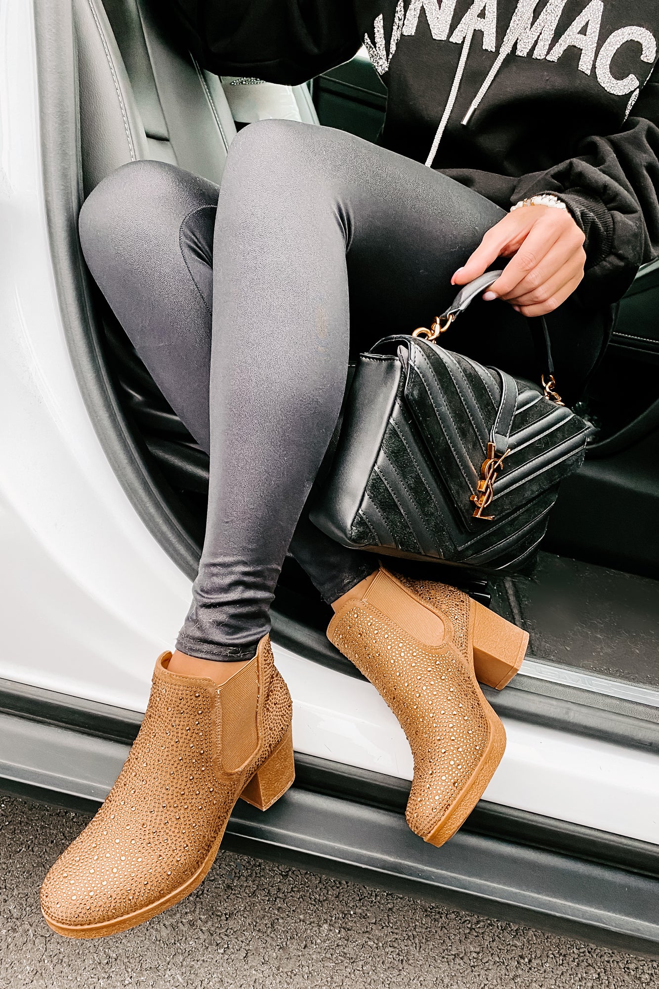 Bossy Behavior Rhinestone Booties (Gold)-The Formal Wear