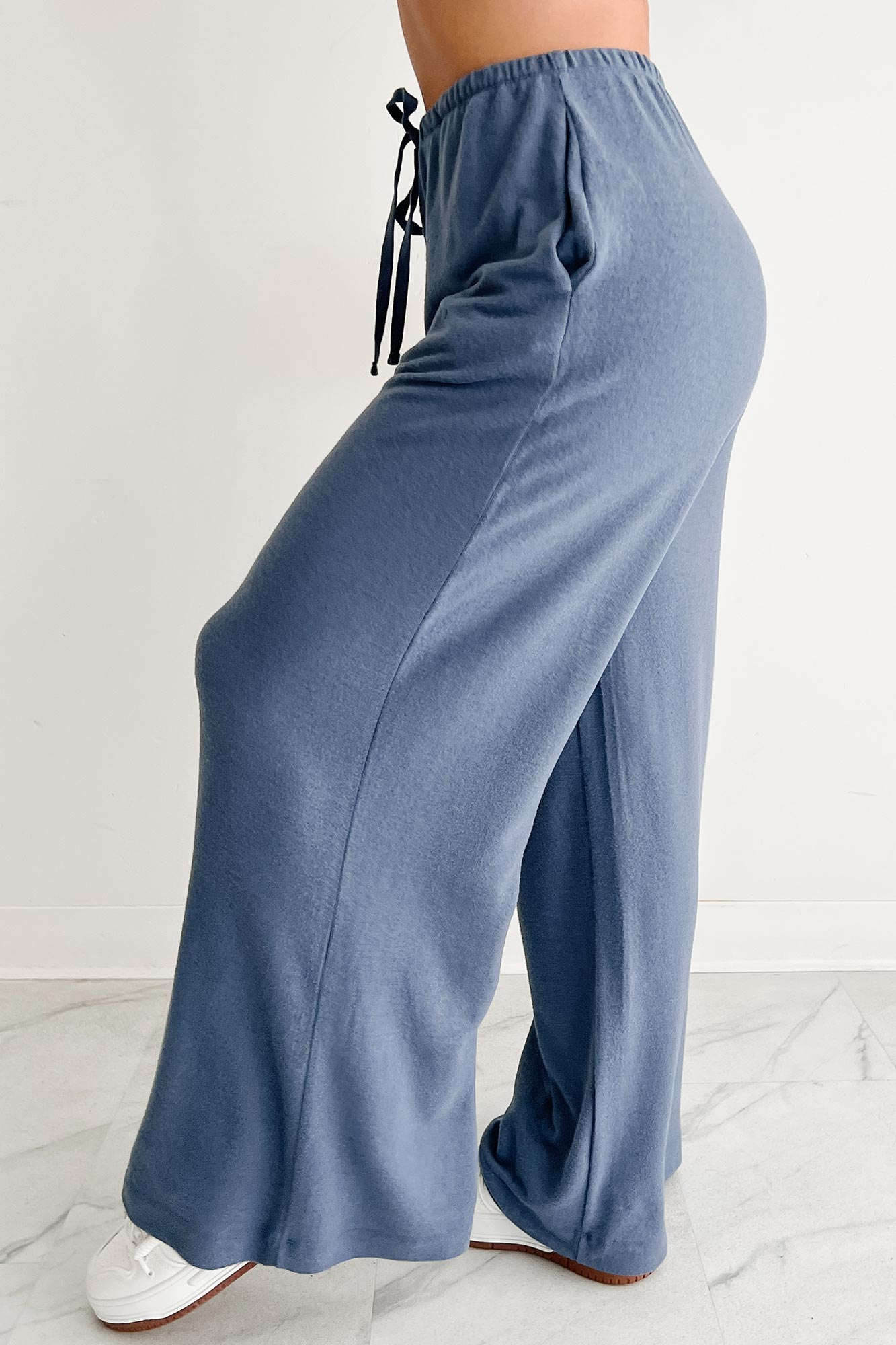 Chasing Calm Relaxed Wide Leg Pants (Dusty Navy)-The Formal Wear