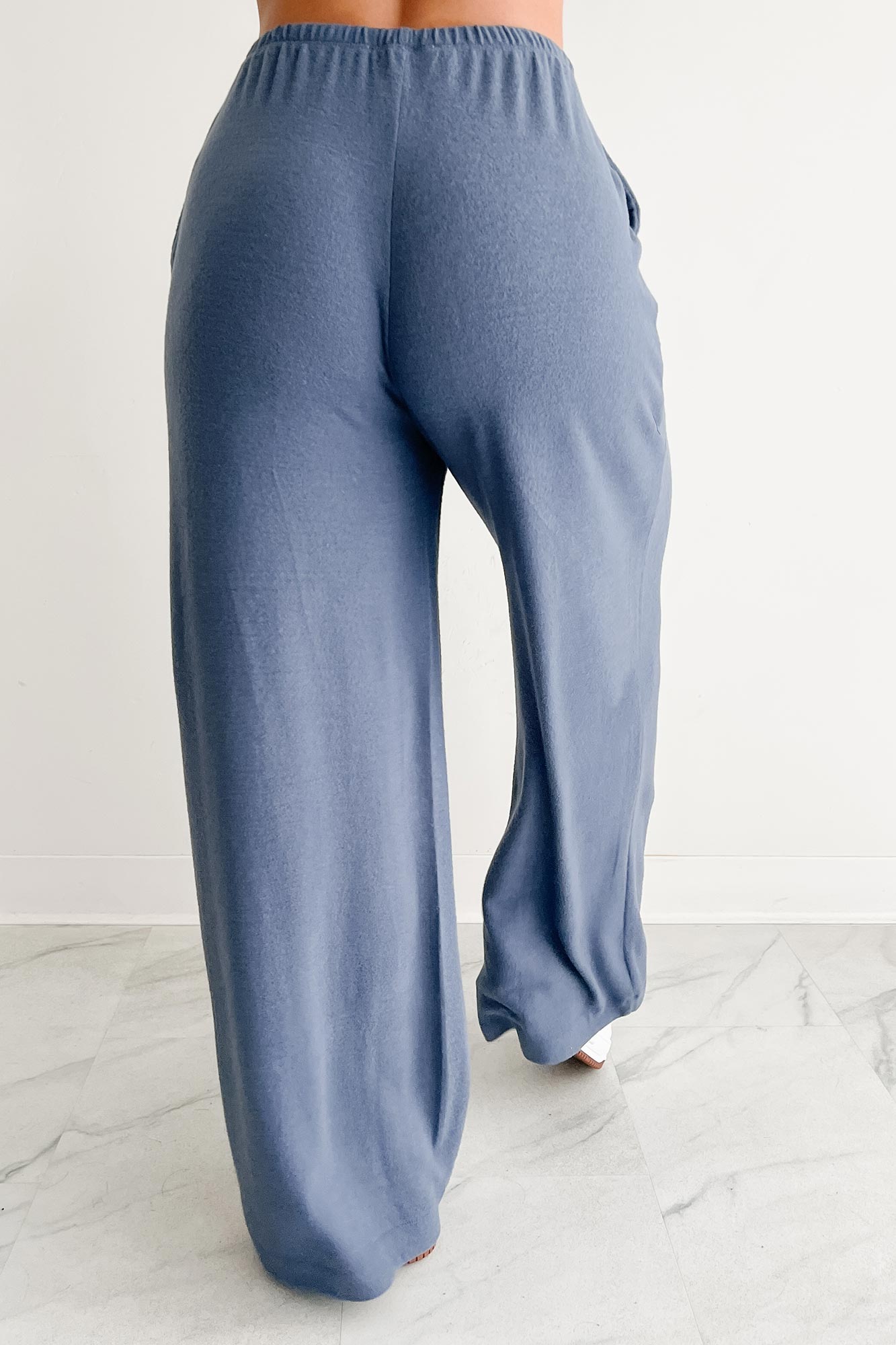 Chasing Calm Relaxed Wide Leg Pants (Dusty Navy)-The Formal Wear