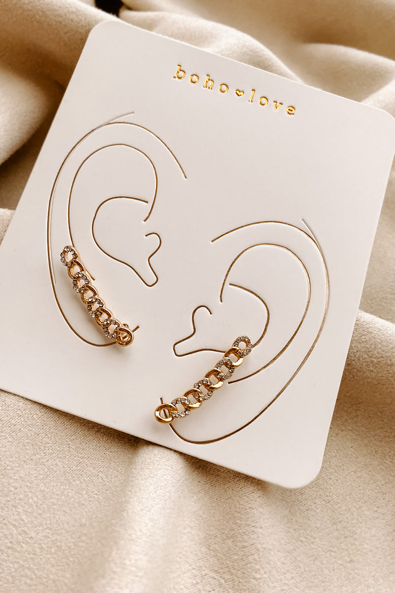 Minimal Effort Ear Climber (Gold)-The Formal Wear