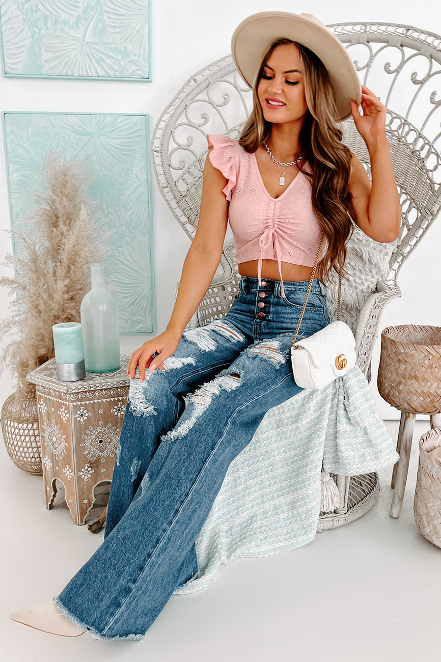 Baxter High Rise Distressed Wide Leg Jeans (Medium)-The Formal Wear