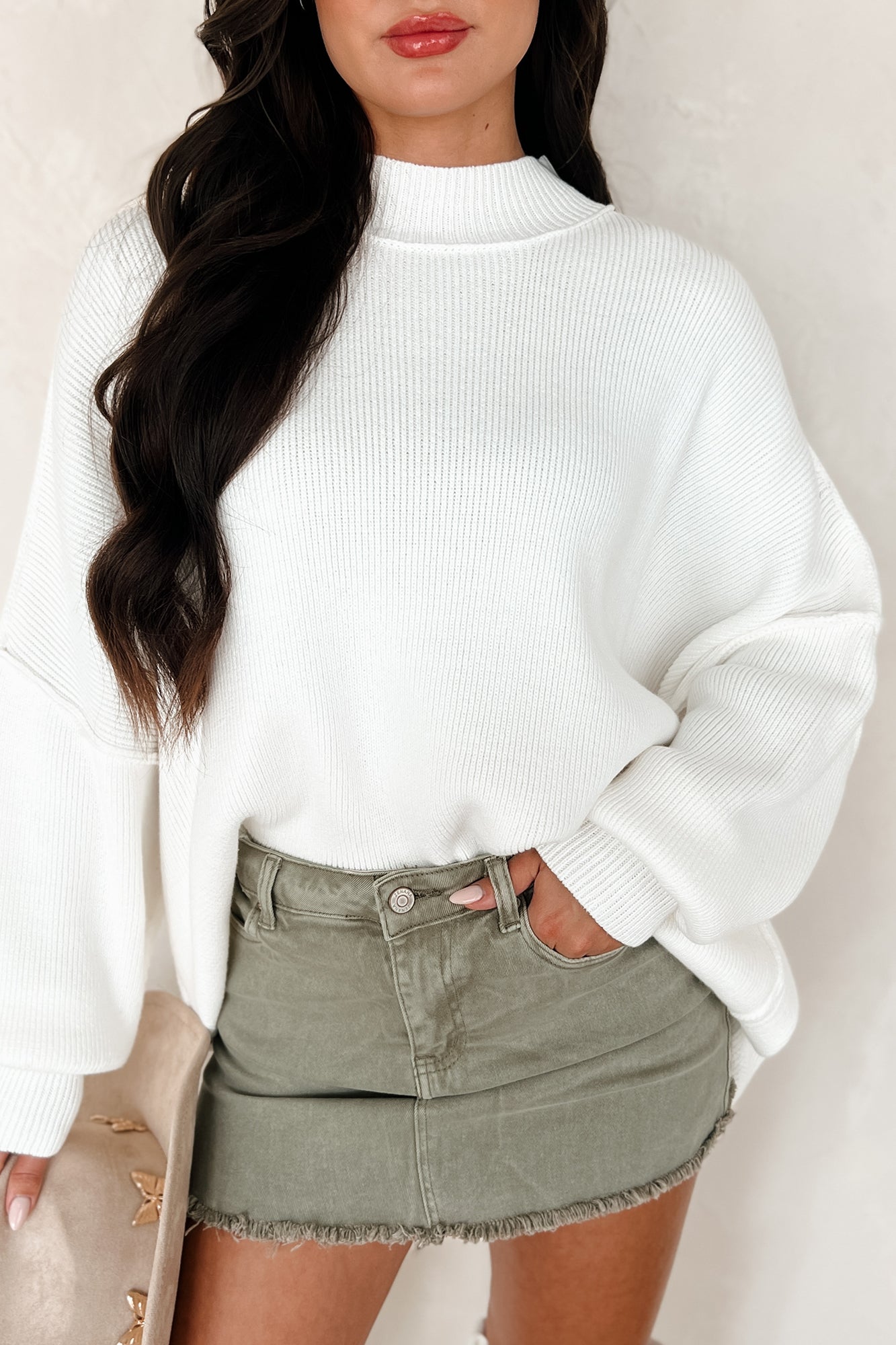Auden Oversized Zenana Sweater (Off White)-The Formal Wear
