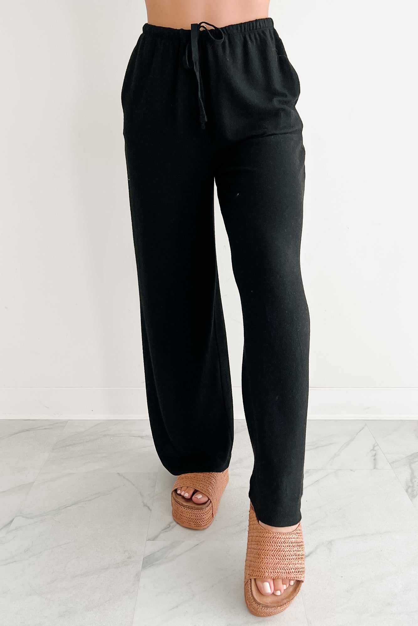 Chasing Calm Relaxed Wide Leg Pants (Black)-The Formal Wear