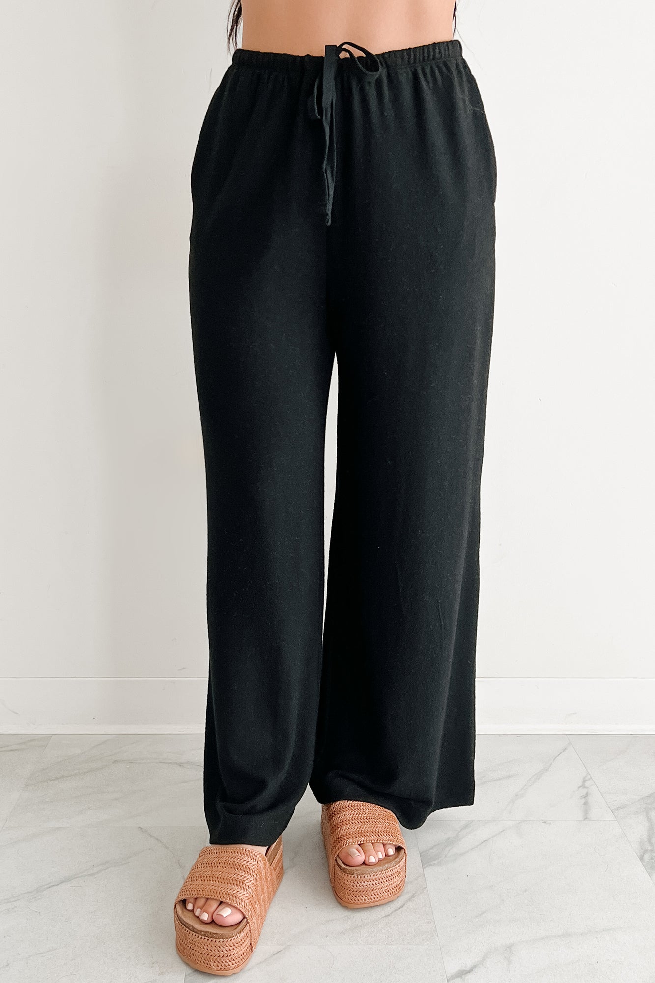 Chasing Calm Relaxed Wide Leg Pants (Black)-The Formal Wear