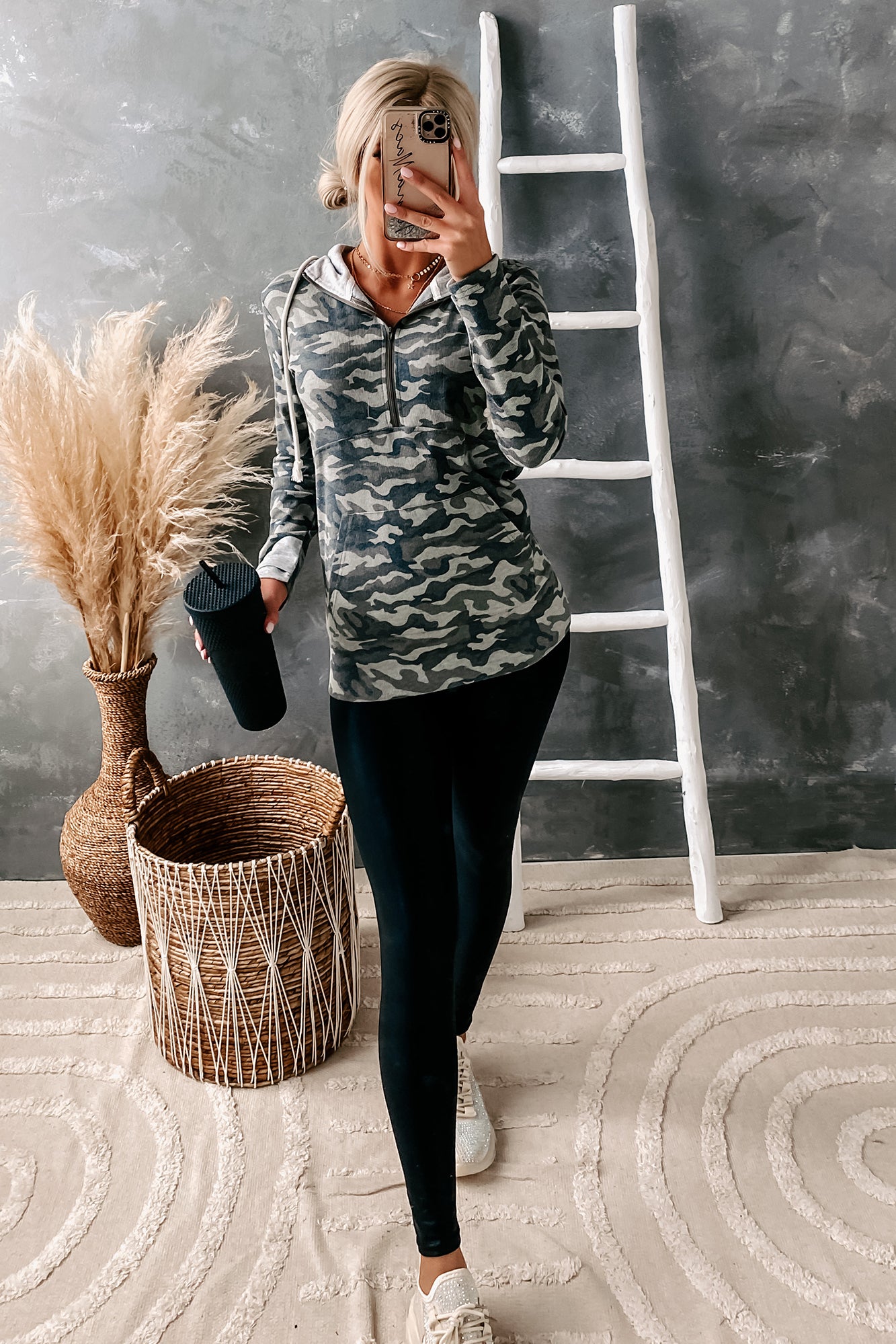 Follow In Your Steps Quarter Zip Hoodie (Camo)-The Formal Wear