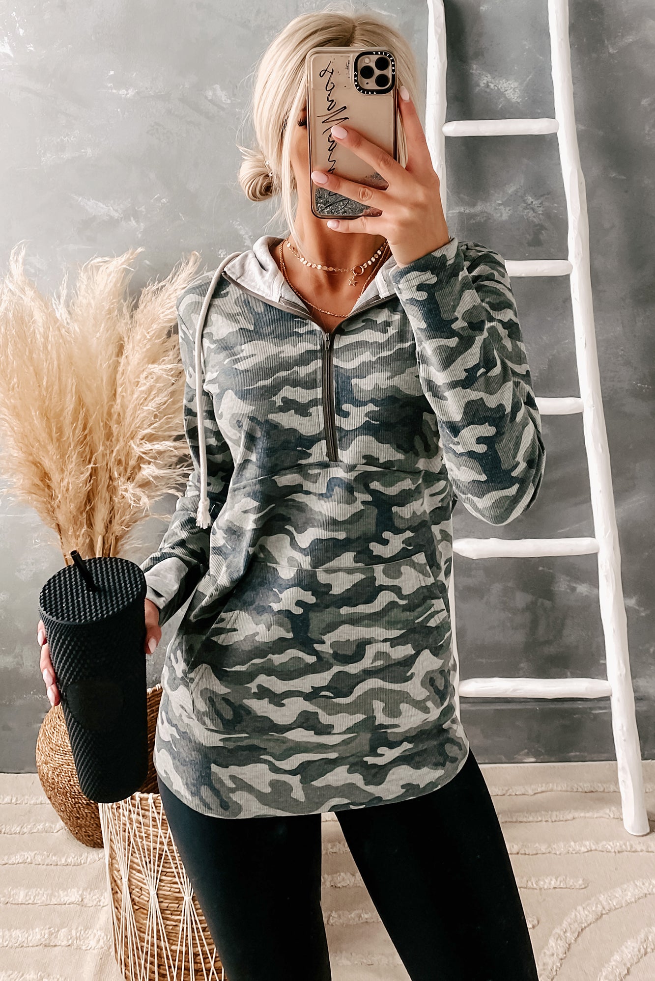 Follow In Your Steps Quarter Zip Hoodie (Camo)-The Formal Wear