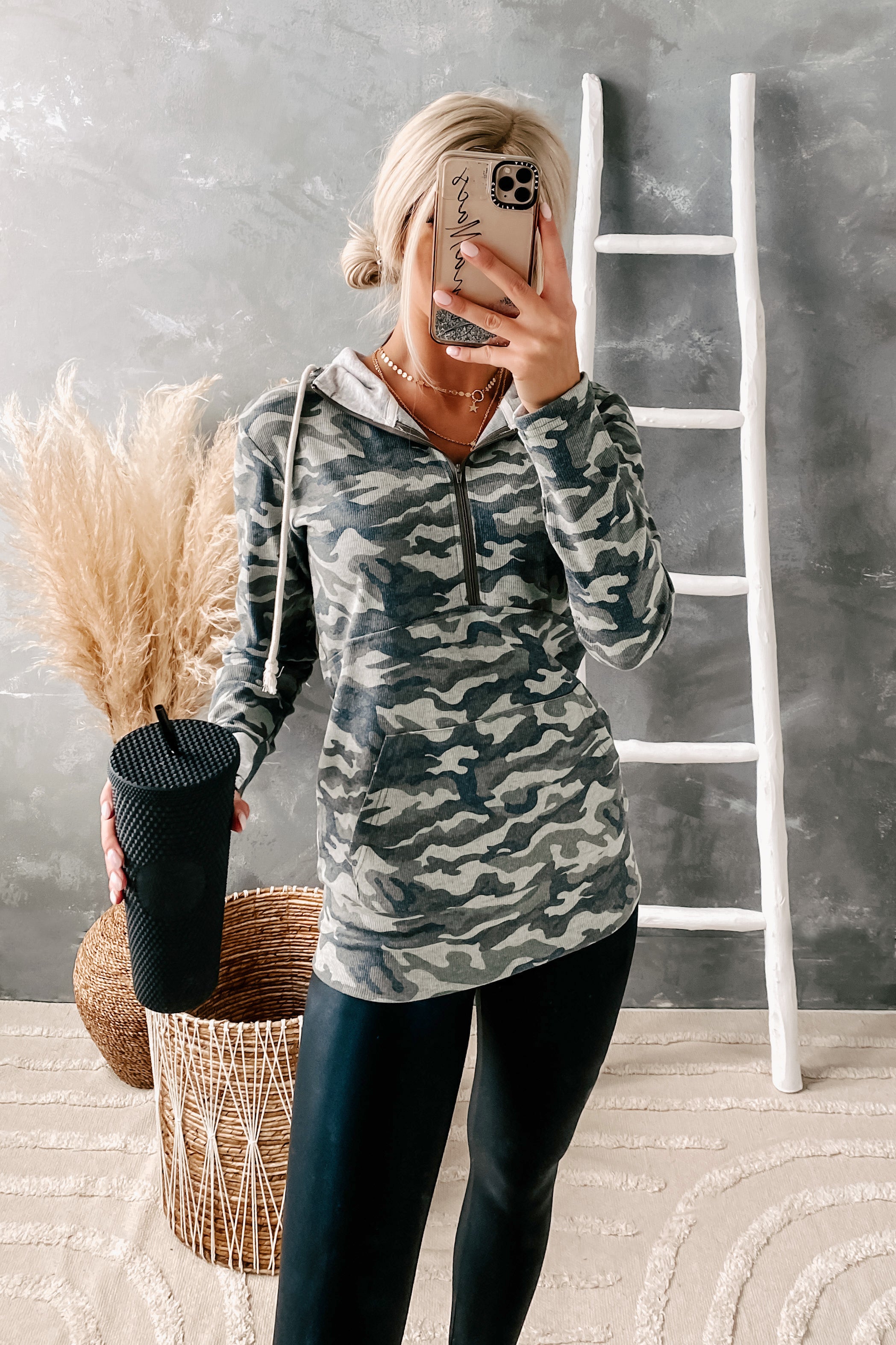 Follow In Your Steps Quarter Zip Hoodie (Camo)-The Formal Wear