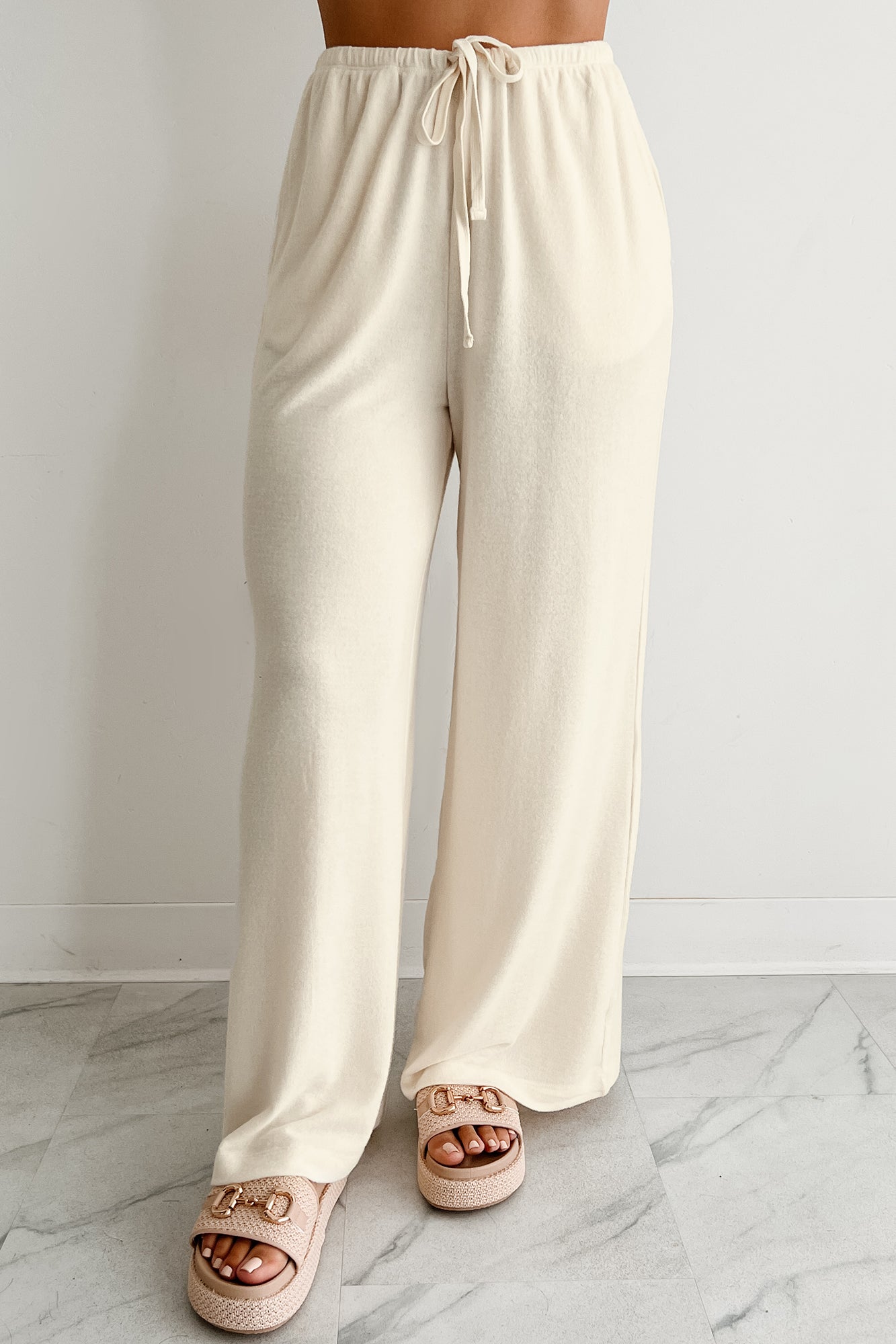 Chasing Calm Relaxed Wide Leg Pants (Cream)-The Formal Wear