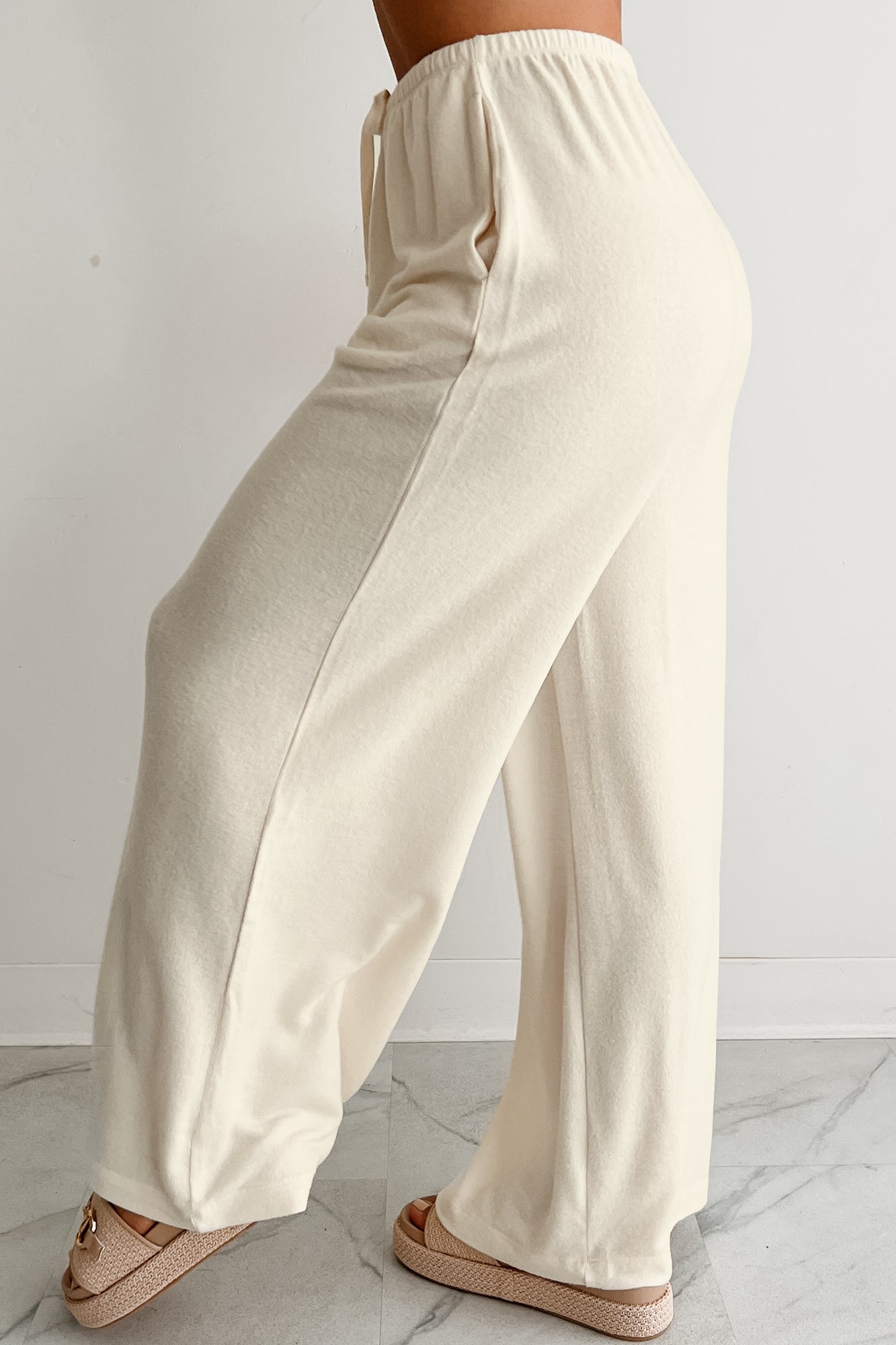Chasing Calm Relaxed Wide Leg Pants (Cream)-The Formal Wear