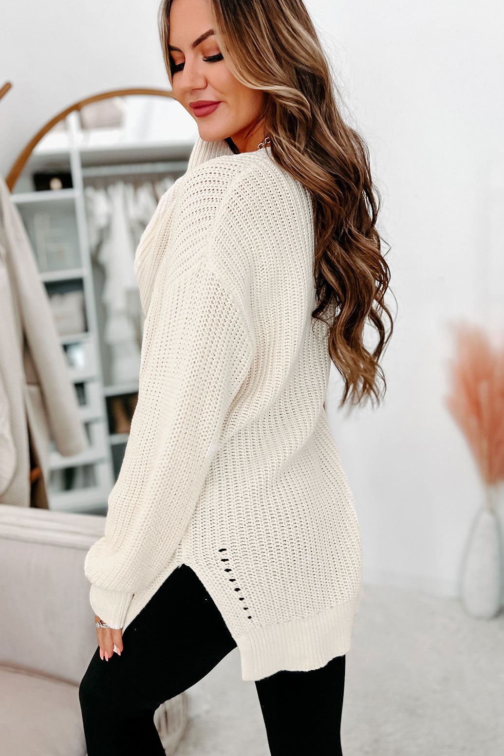 Memories As Sweet Open Front Eyelet Cardigan (Cream)-The Formal Wear