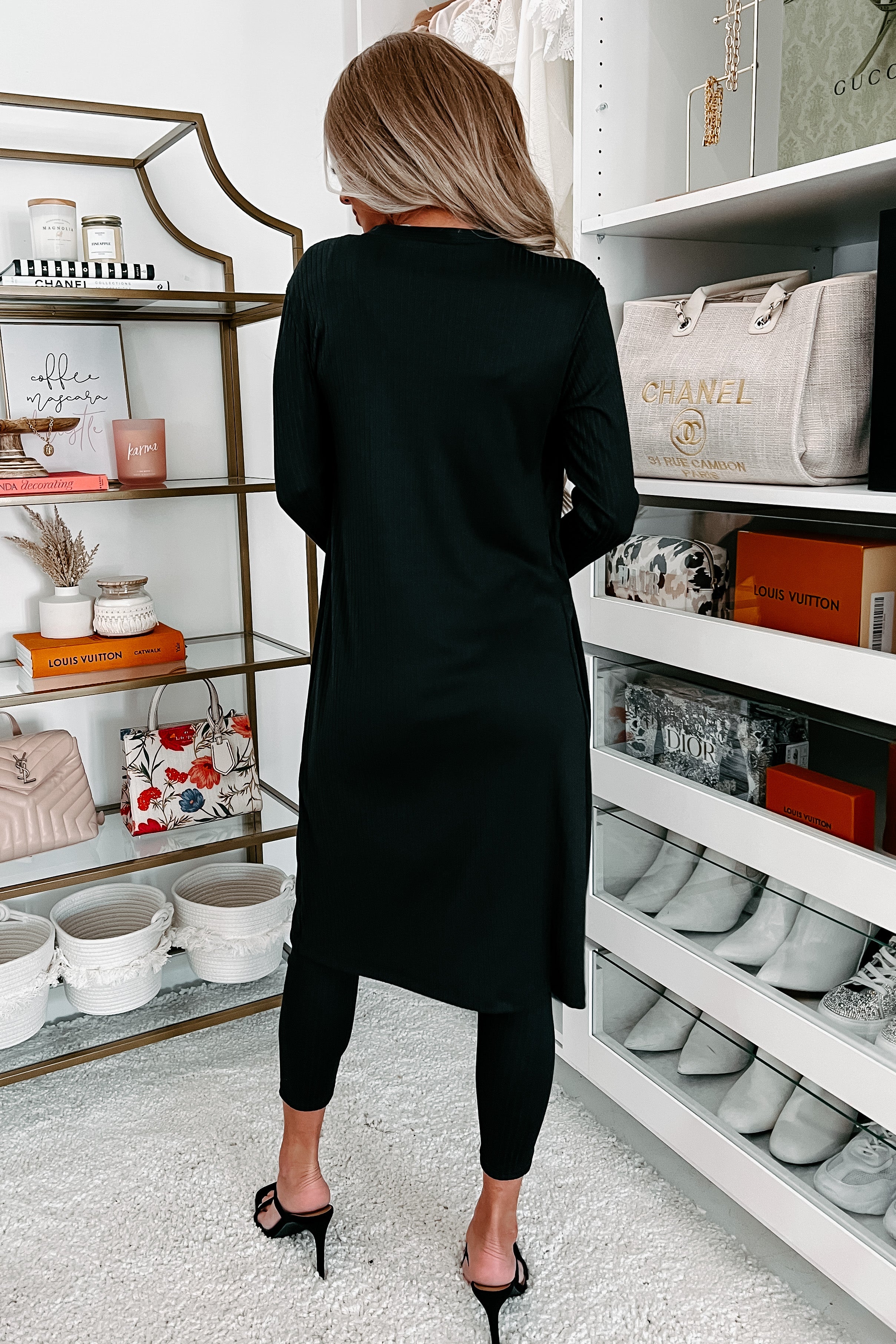 Everything And More Ribbed 3-Piece Set (Charcoal)-The Formal Wear