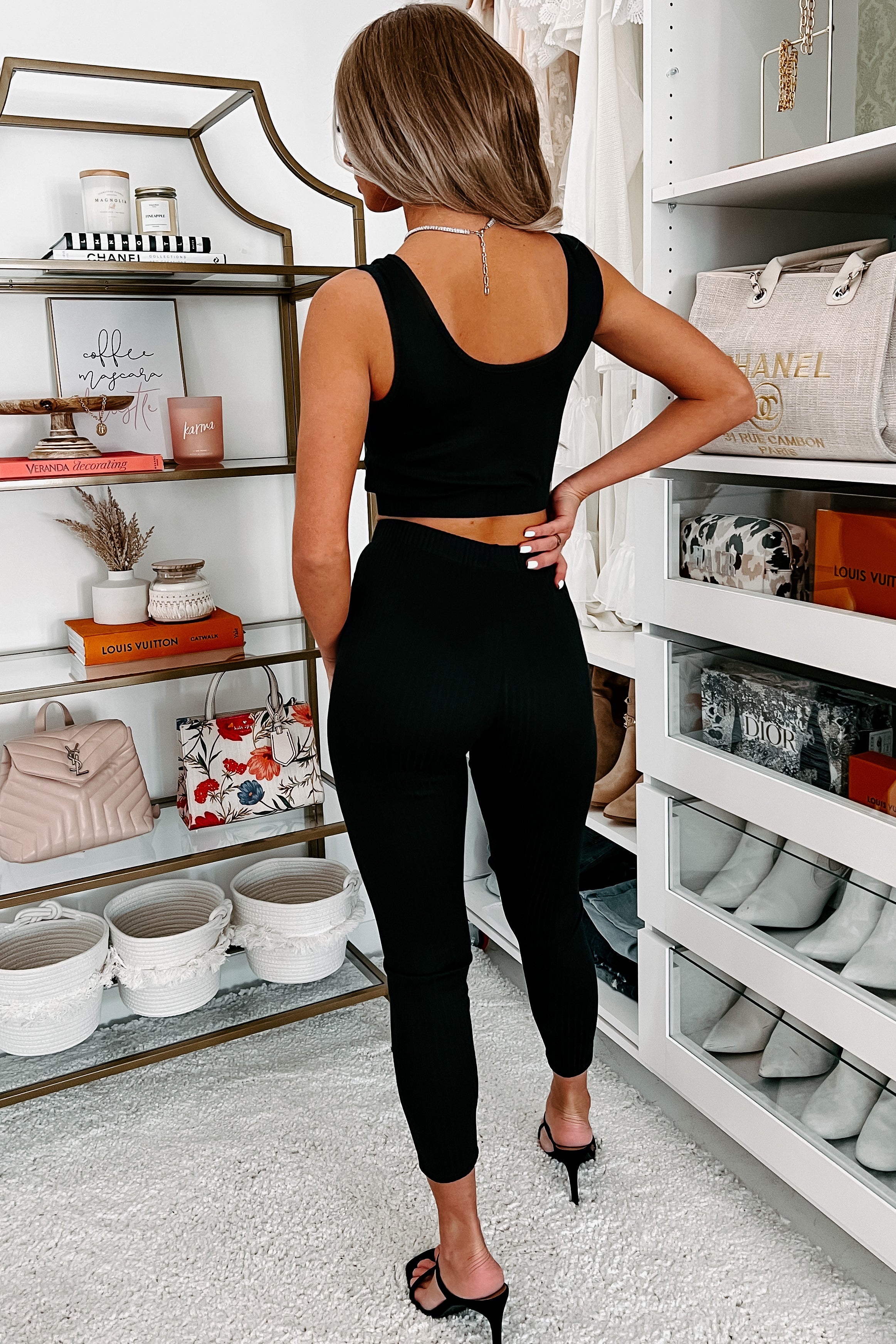 Everything And More Ribbed 3-Piece Set (Charcoal)-The Formal Wear