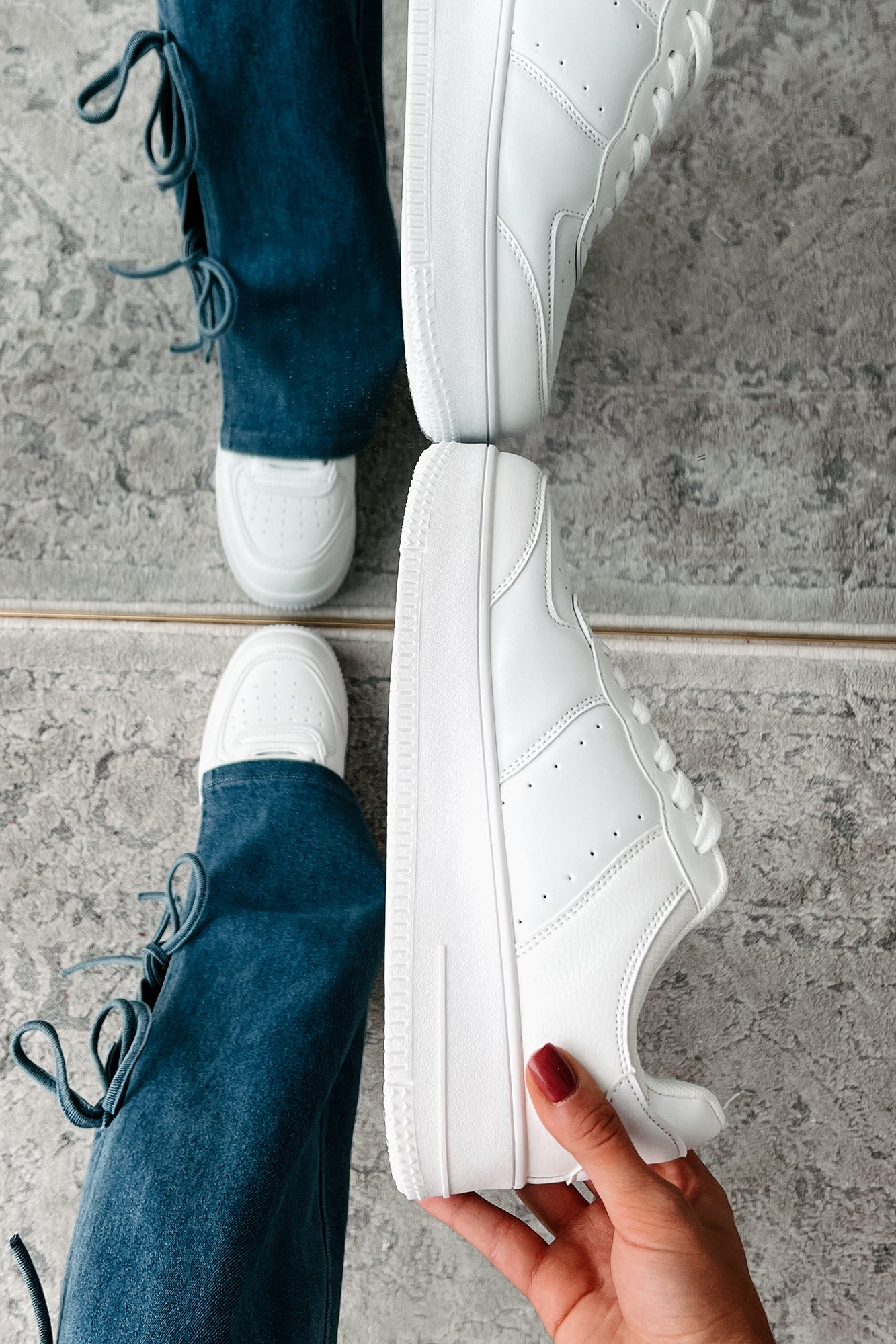 Classic Kicks Lace-Up Platform Sneaker (White)-The Formal Wear