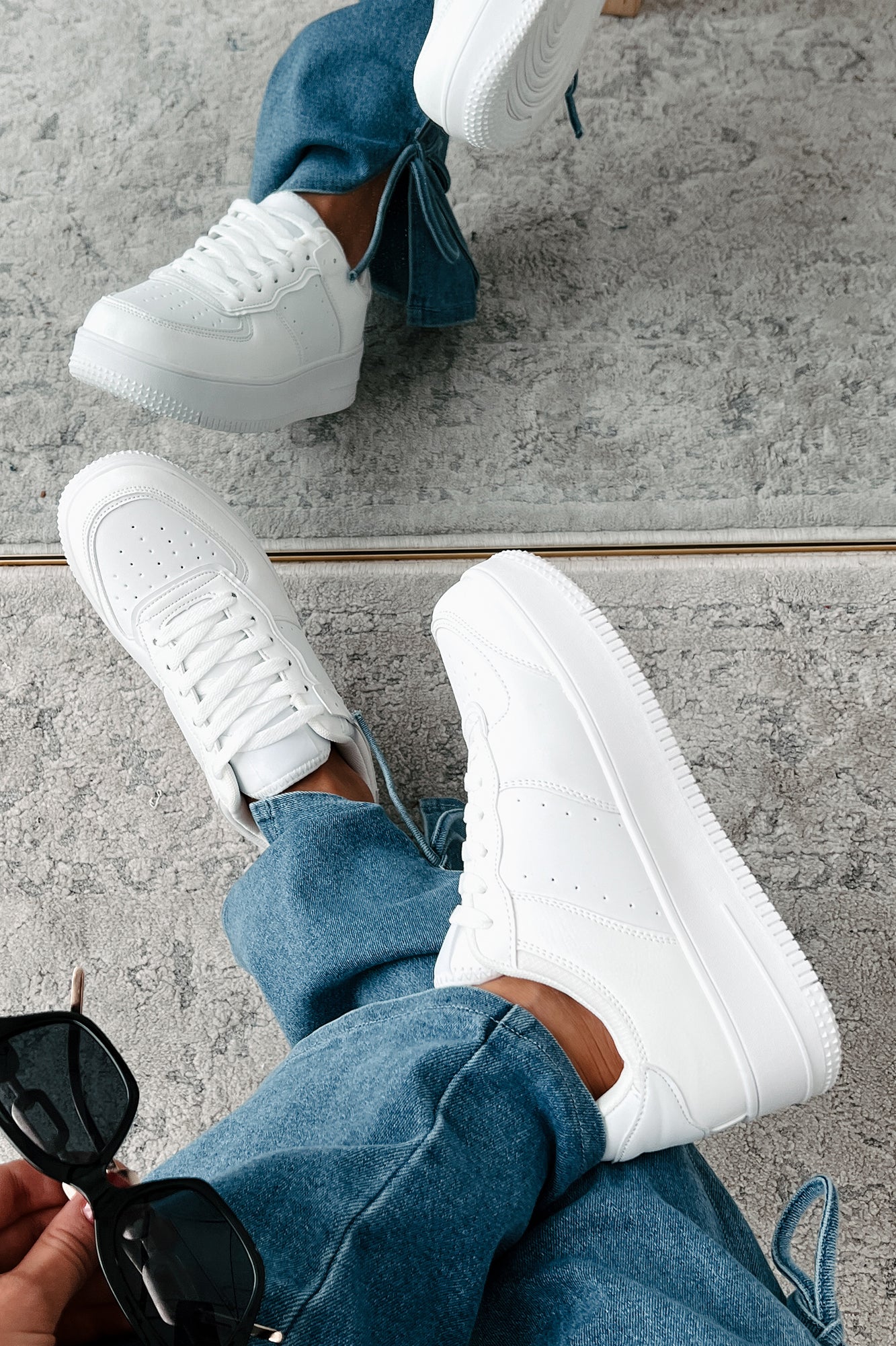 Classic Kicks Lace-Up Platform Sneaker (White)-The Formal Wear