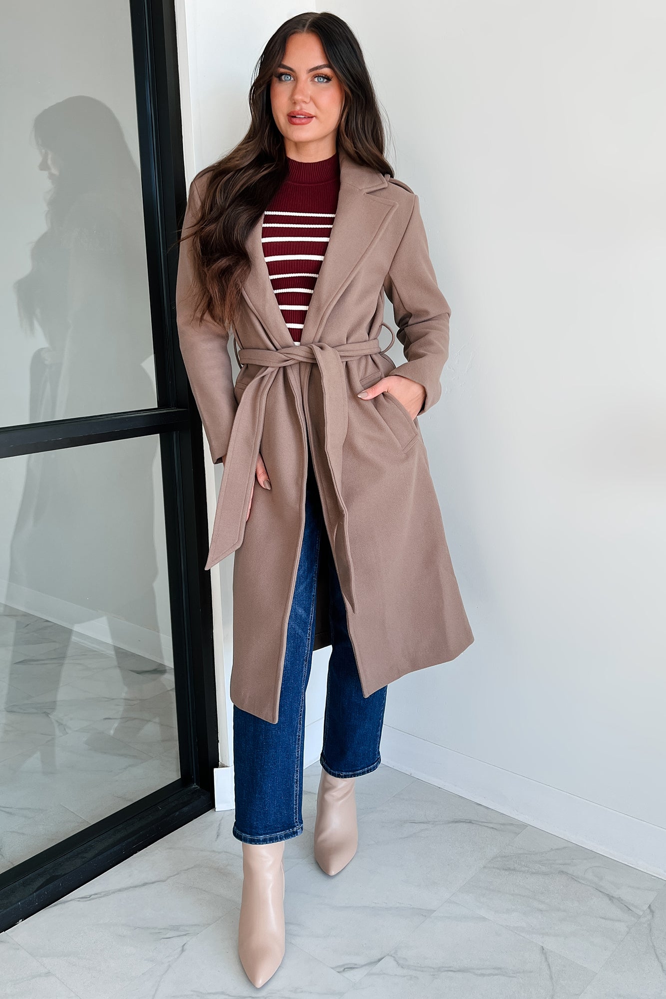 Crowley Belted Trench Coat (Cocoa)-The Formal Wear