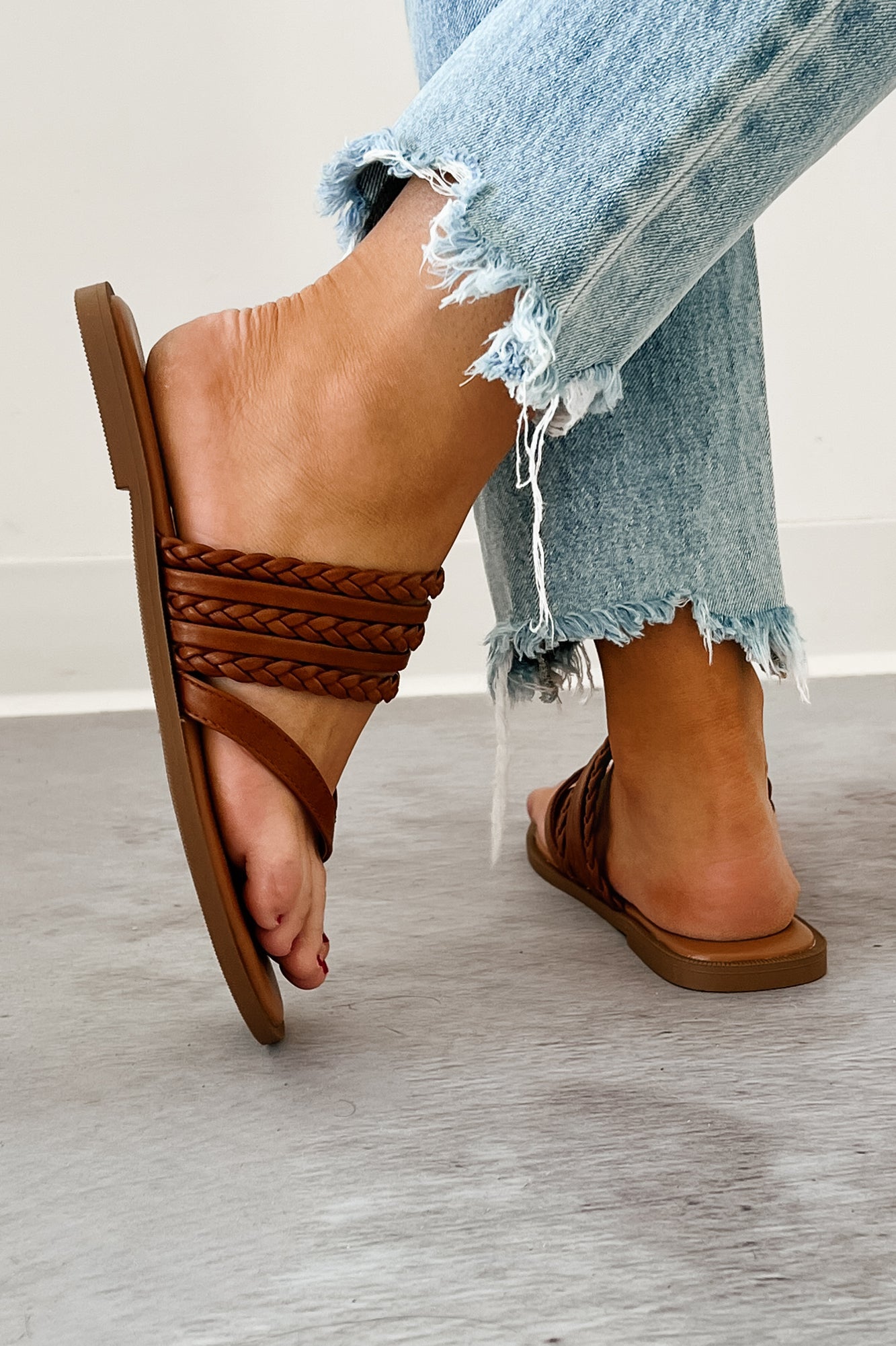 Confidence Overload Braided Thong Sandals (Brown)-The Formal Wear