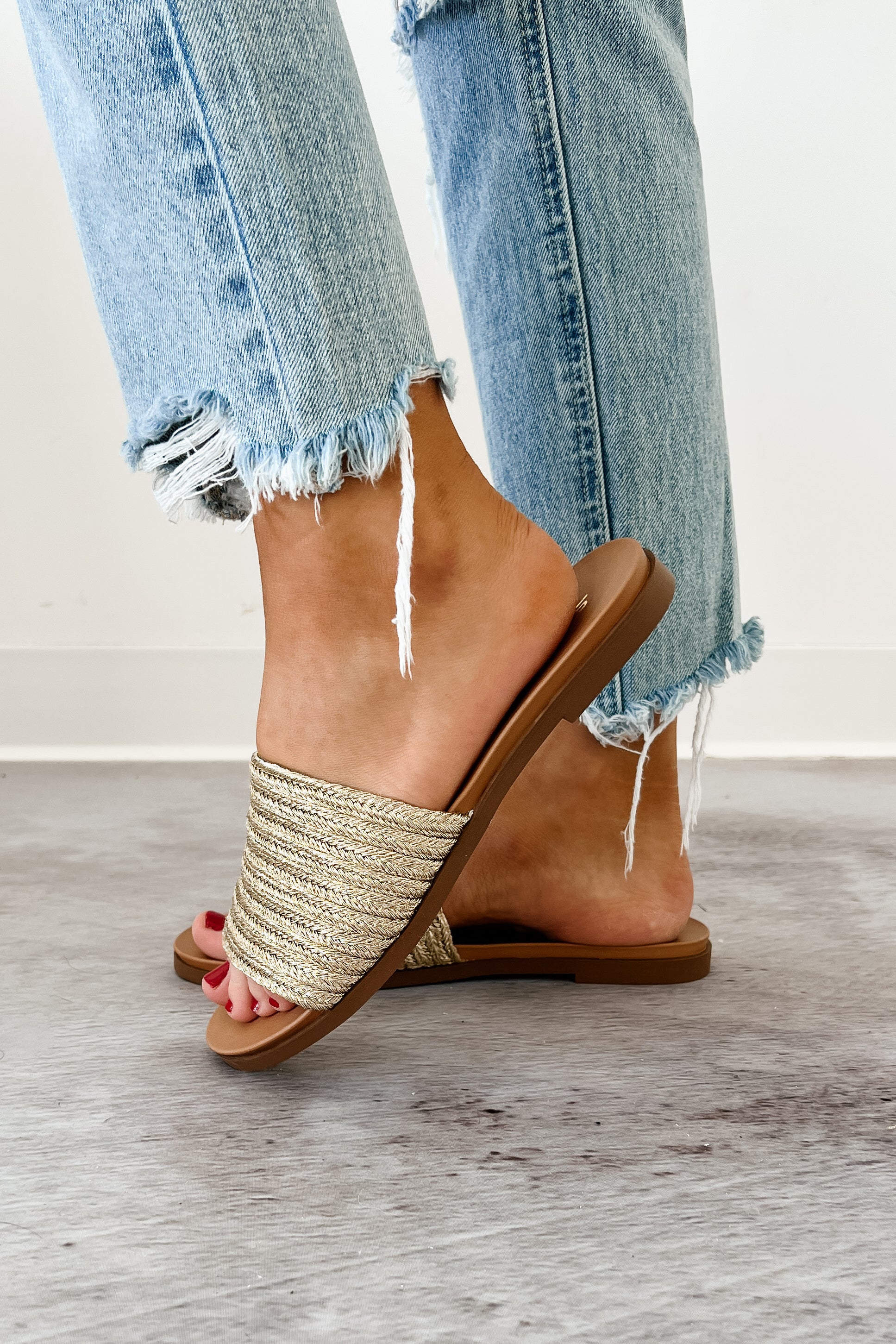 Sparkle & Shine Braided Strap Sandal (Gold)-The Formal Wear