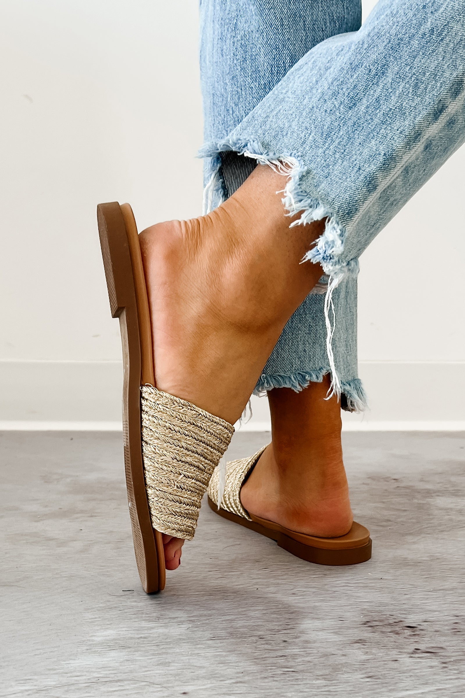 Sparkle & Shine Braided Strap Sandal (Gold)-The Formal Wear