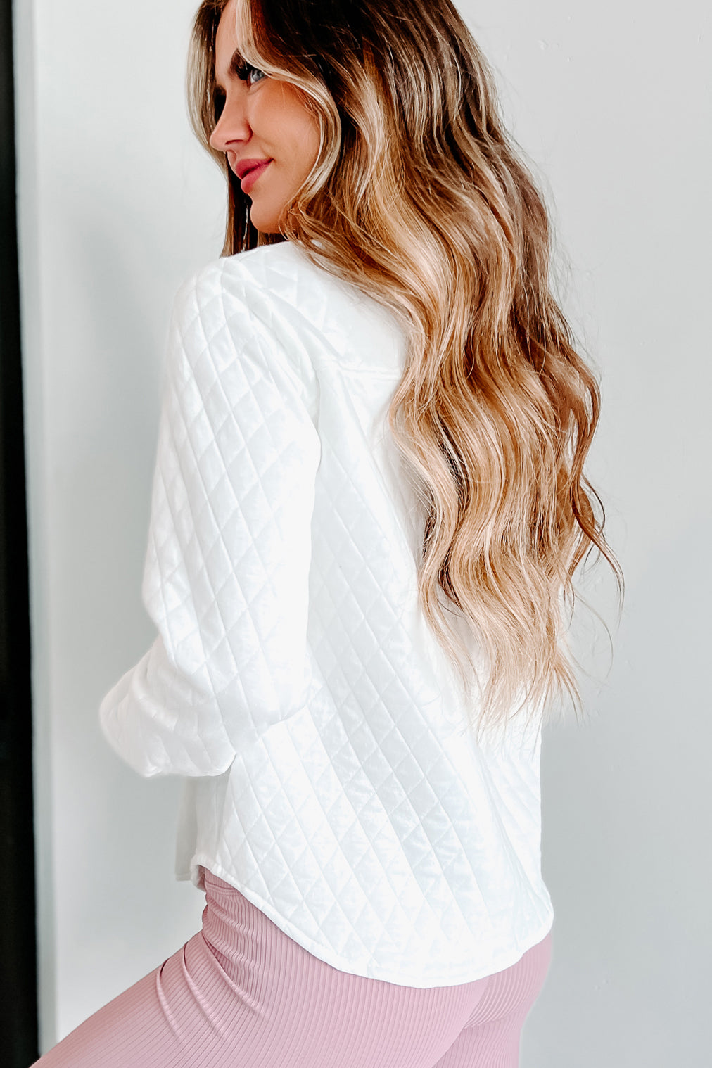 Stirring Memories Quilted Shacket (Ivory)-The Formal Wear