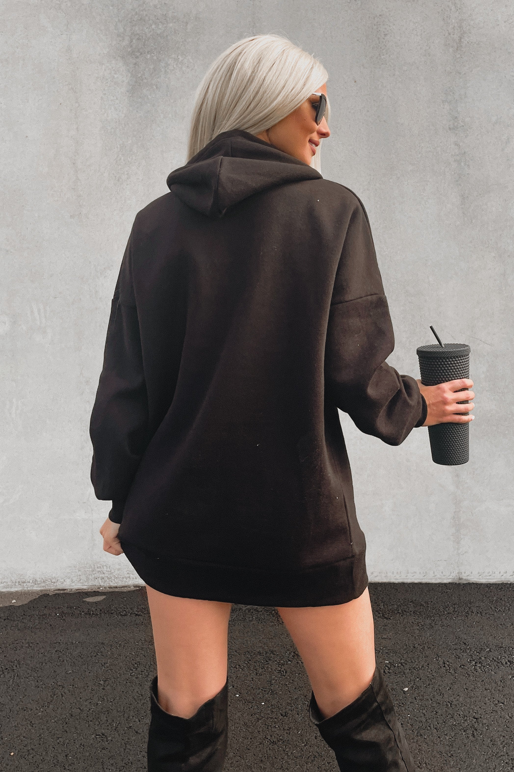 Boujee Babe Rhinestone Embellished "TheFormalWear" Hoodie (Black)-The Formal Wear