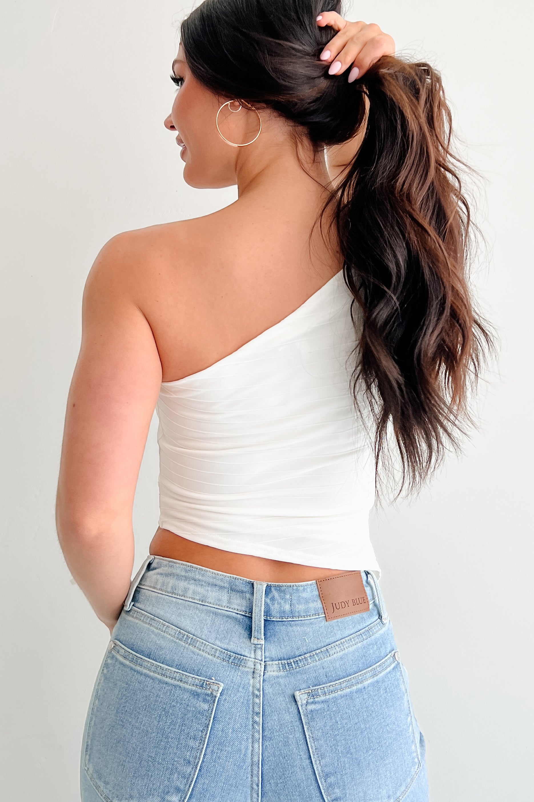 Slow & Sweet One Shoulder Top (Off White)-The Formal Wear