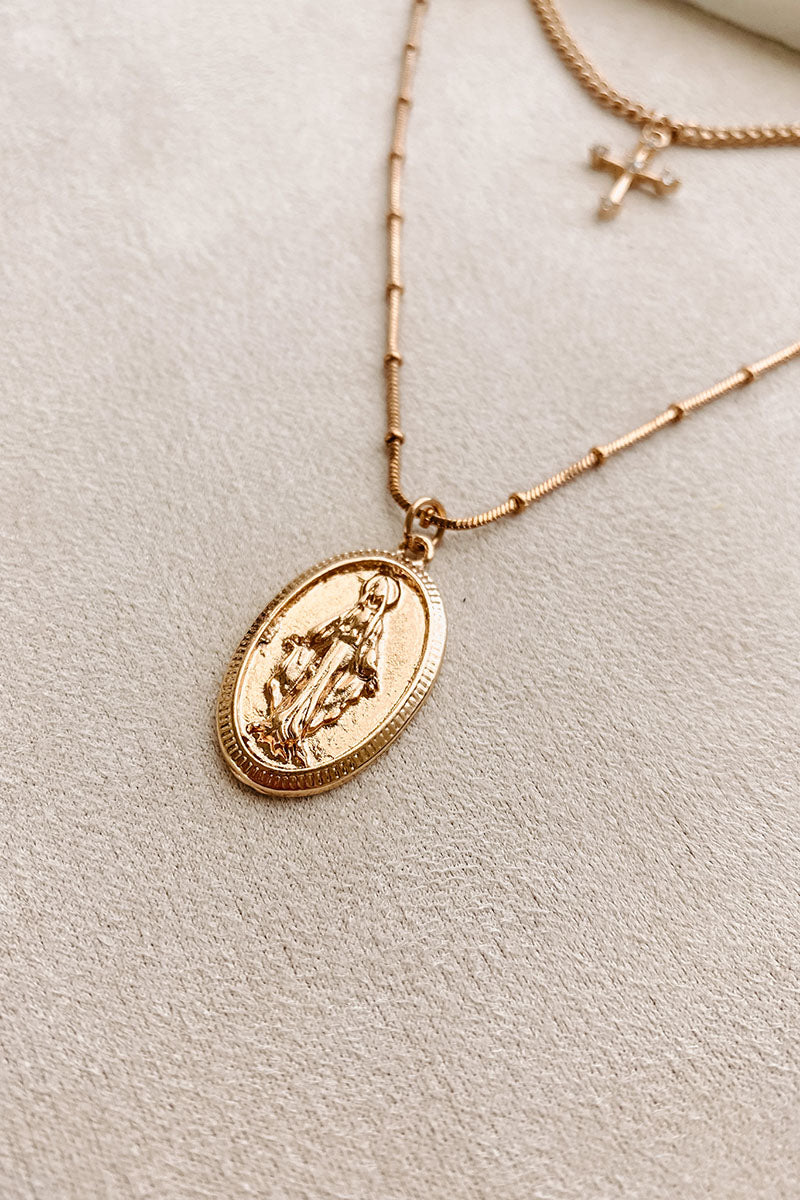 Blessed With Style Layered Necklace (Gold)-The Formal Wear