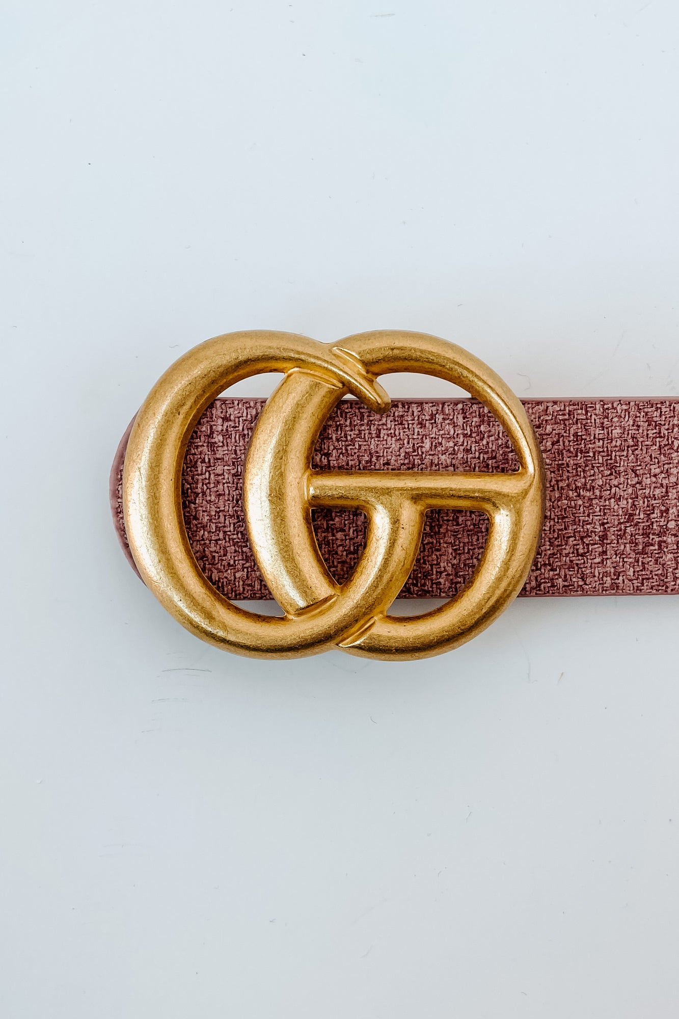 Sensible Style Two-Toned Textured Faux Leather Belt (Blush)-The Formal Wear