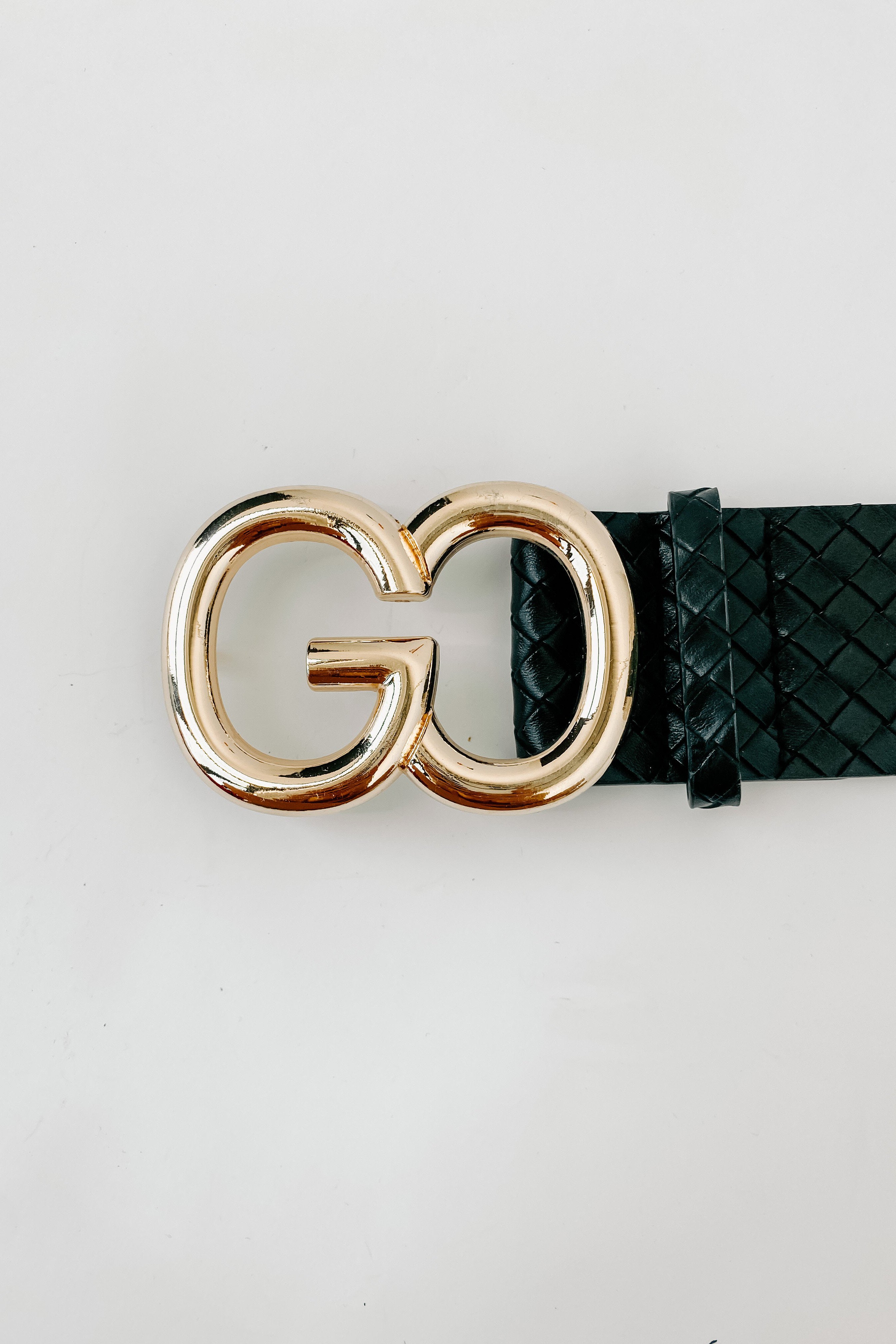 Bring It Together Wide Woven Faux Leather Belt (Black)-The Formal Wear