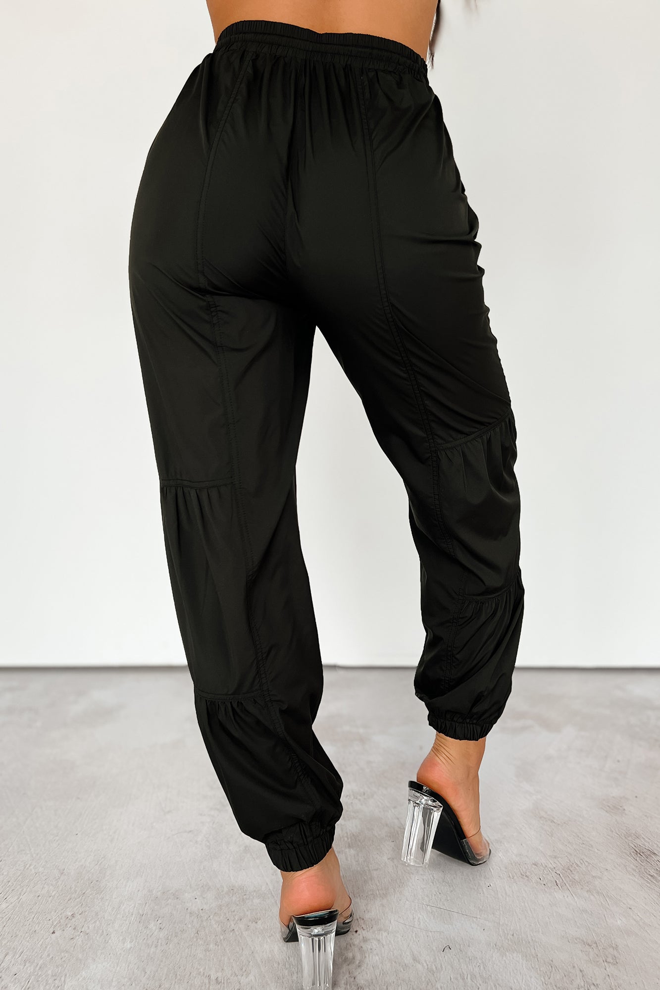 Breaking Barriers Drawstring Waist Joggers (Black)-The Formal Wear