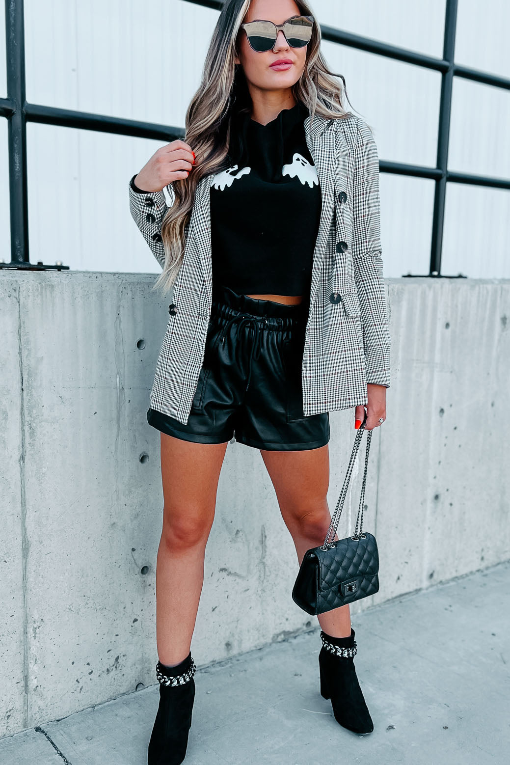 Around The Clock Plaid Blazer (Brown)-The Formal Wear