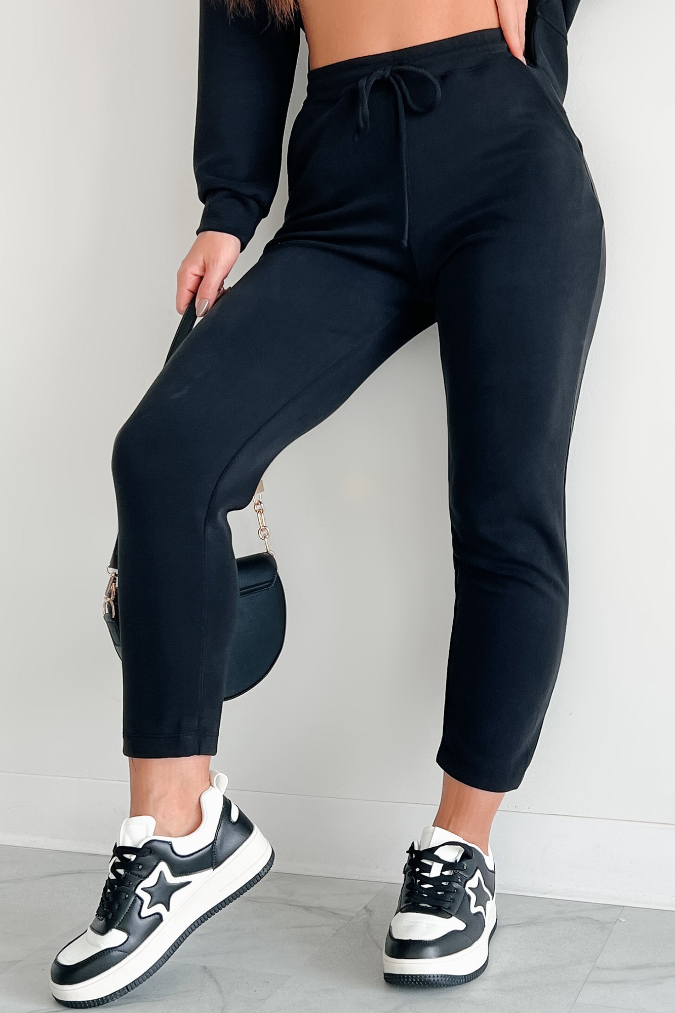 Mallory Buttery Soft Wasabi Mint Lounge Pants (Black)-The Formal Wear