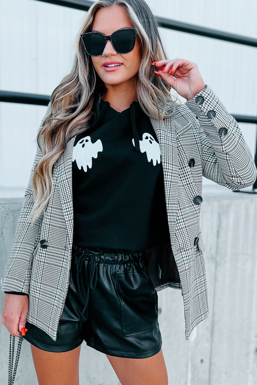 Around The Clock Plaid Blazer (Brown)-The Formal Wear