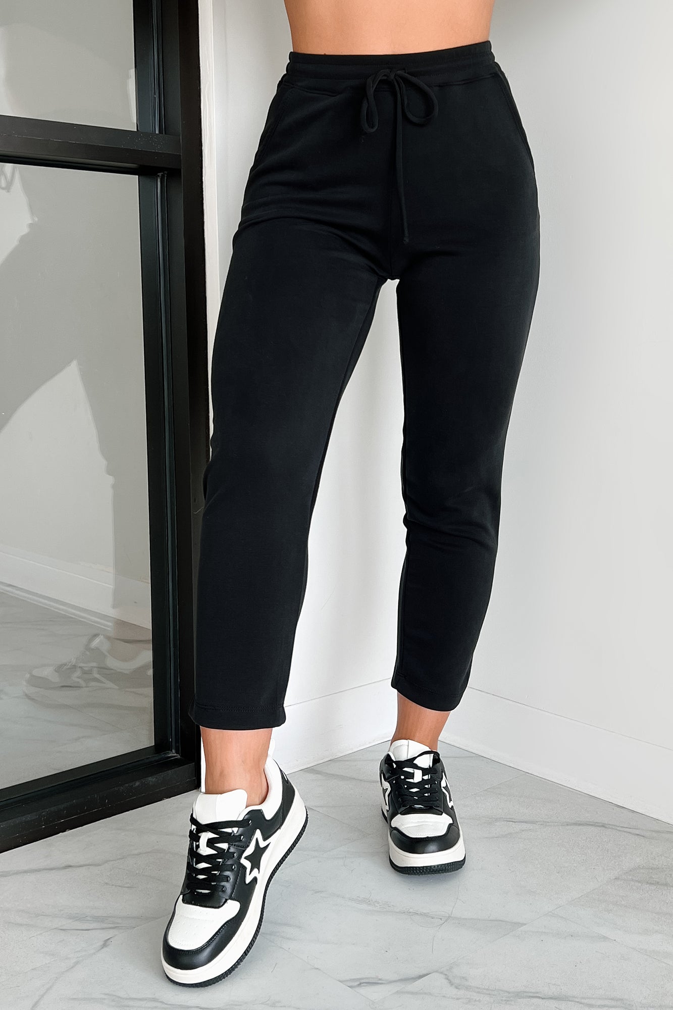 Mallory Buttery Soft Wasabi Mint Lounge Pants (Black)-The Formal Wear