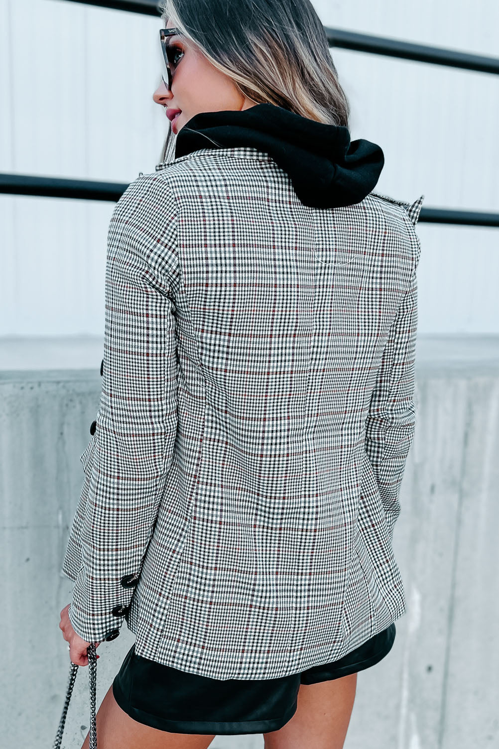 Around The Clock Plaid Blazer (Brown)-The Formal Wear