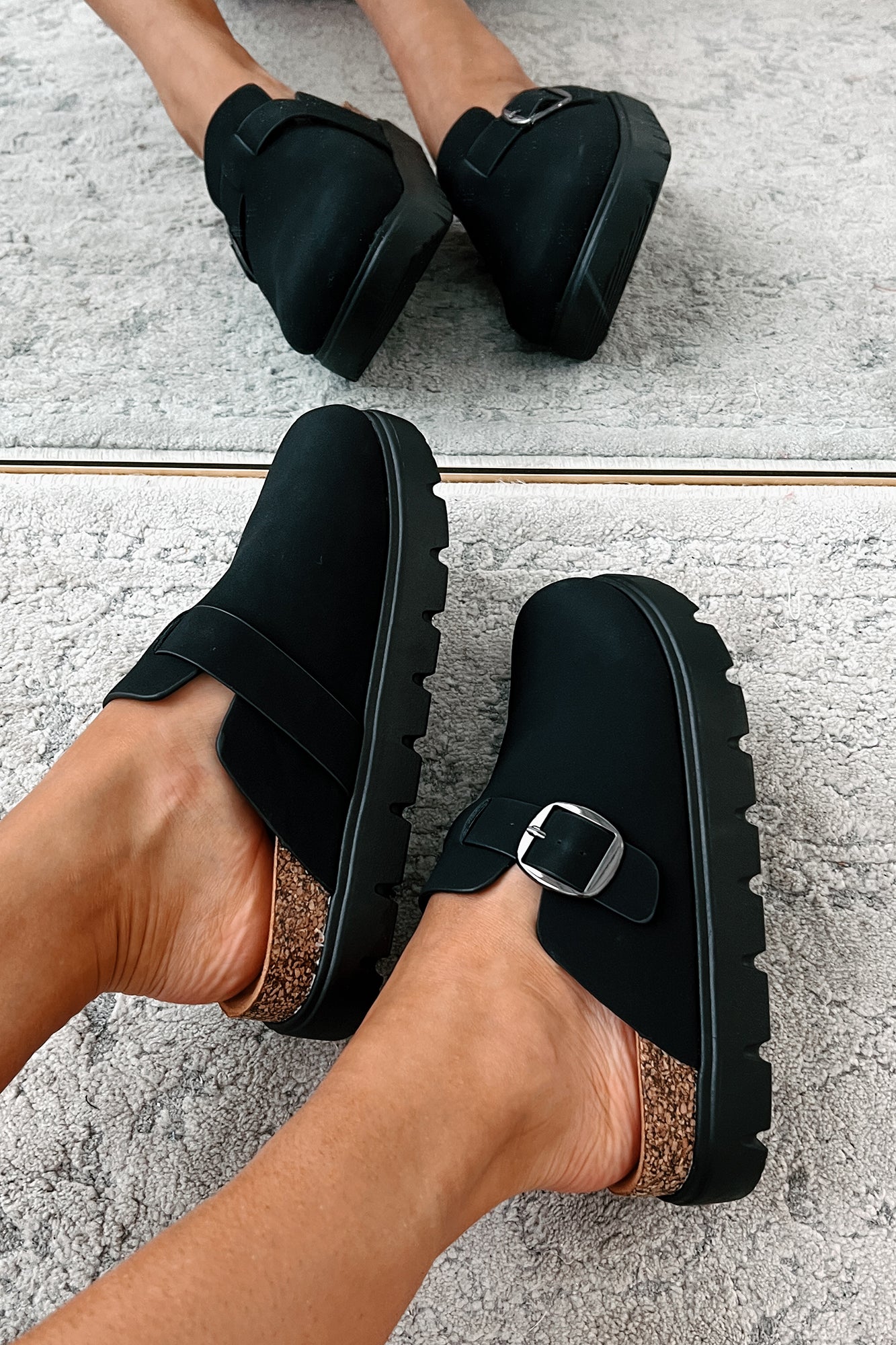 Autumn Skies Platform Clogs (Black)-The Formal Wear