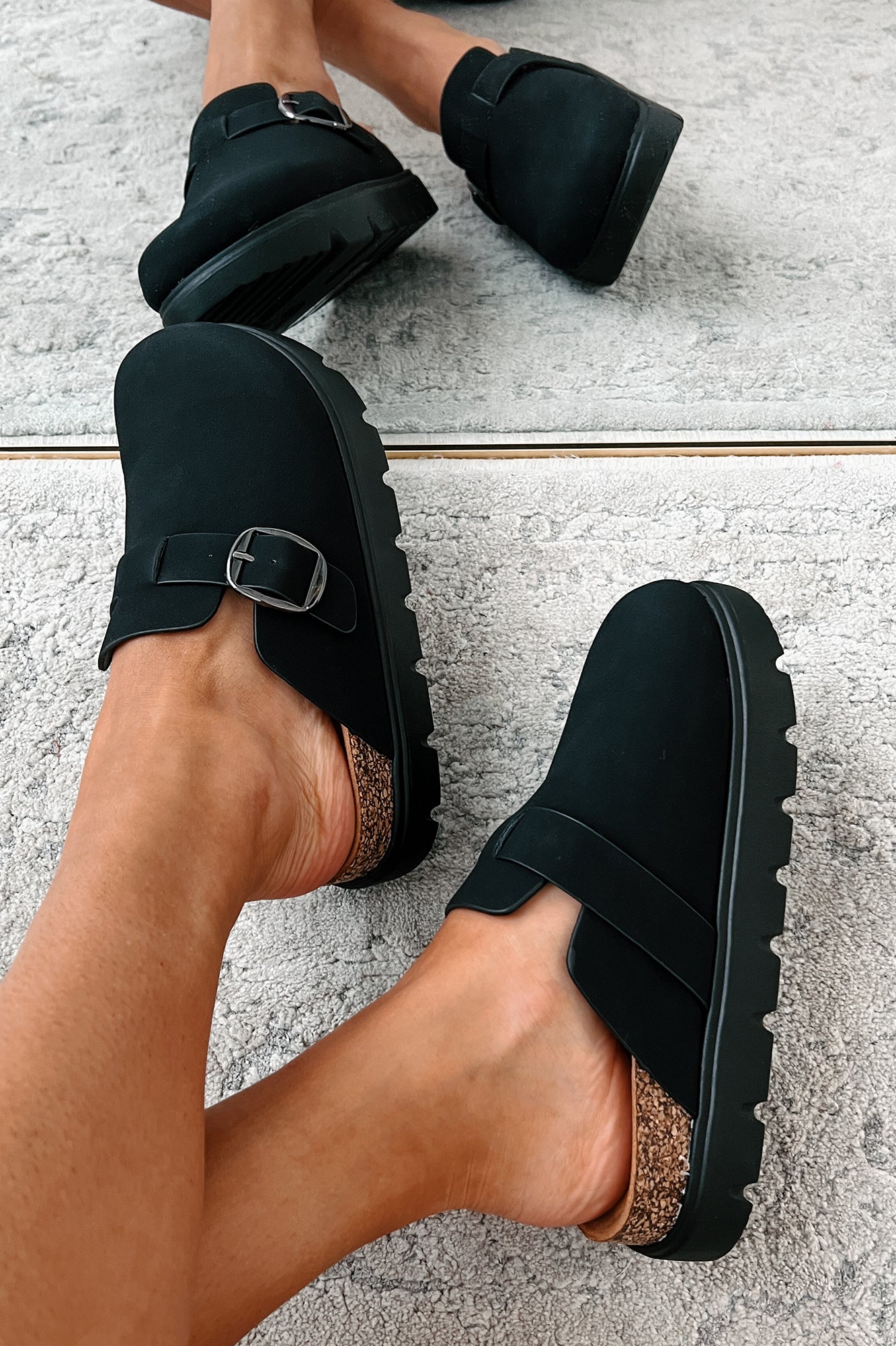 Autumn Skies Platform Clogs (Black)-The Formal Wear