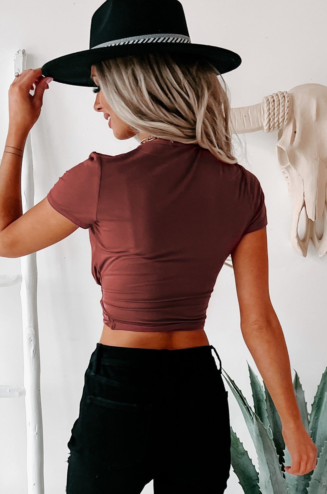 Expect The Best Cropped Wrap Top (Deep Berry)-The Formal Wear