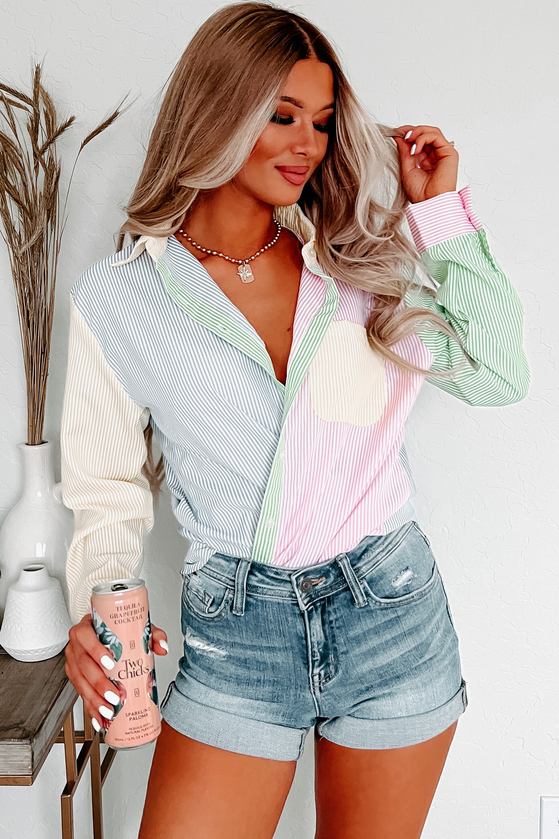 Paloma Flying Monkey Mid-Rise Cuffed Denim Shorts (Medium)-The Formal Wear