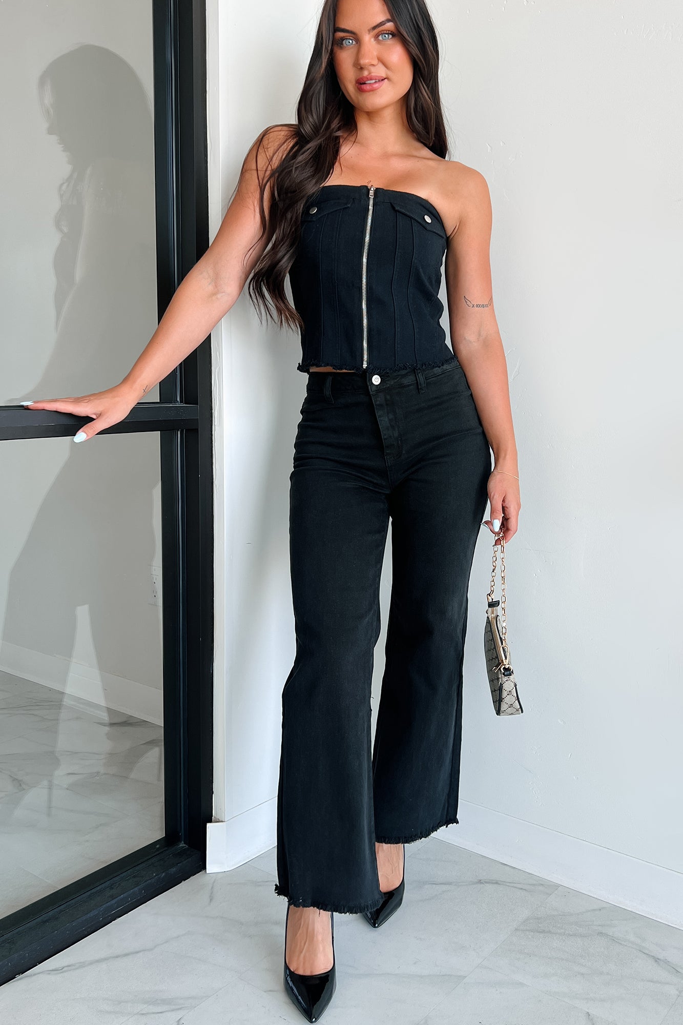 Azriel High Rise Straight Leg Zenana Jeans (Black)-The Formal Wear