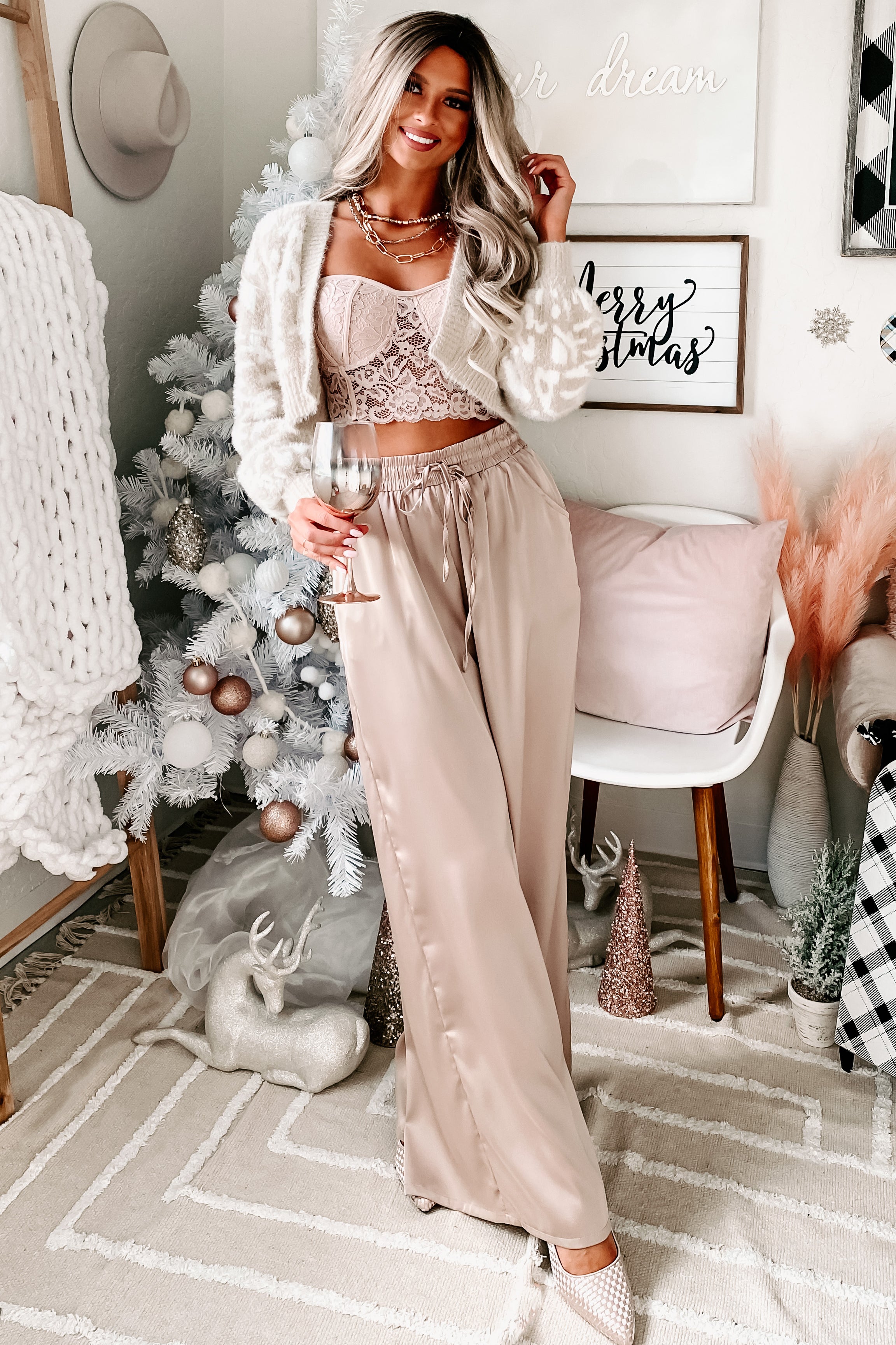 Acting Wild Cropped Fuzzy Knit Cardigan (Taupe/White Animal)-The Formal Wear