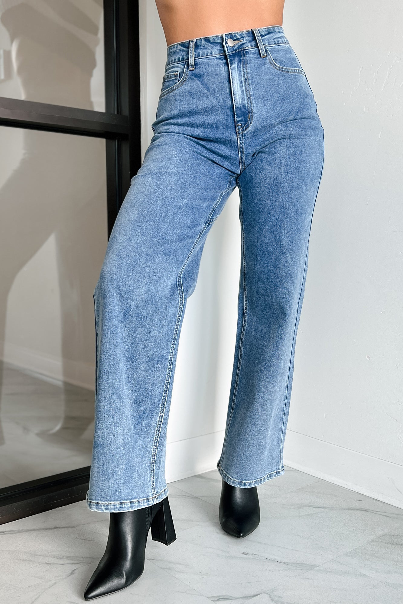 Tyelee TheFormalWear Original Non-Distressed Wide Leg Jeans (Medium Wash)-The Formal Wear