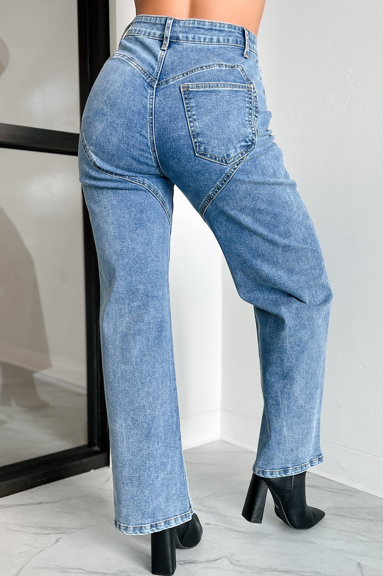 Tyelee TheFormalWear Original Non-Distressed Wide Leg Jeans (Medium Wash)-The Formal Wear