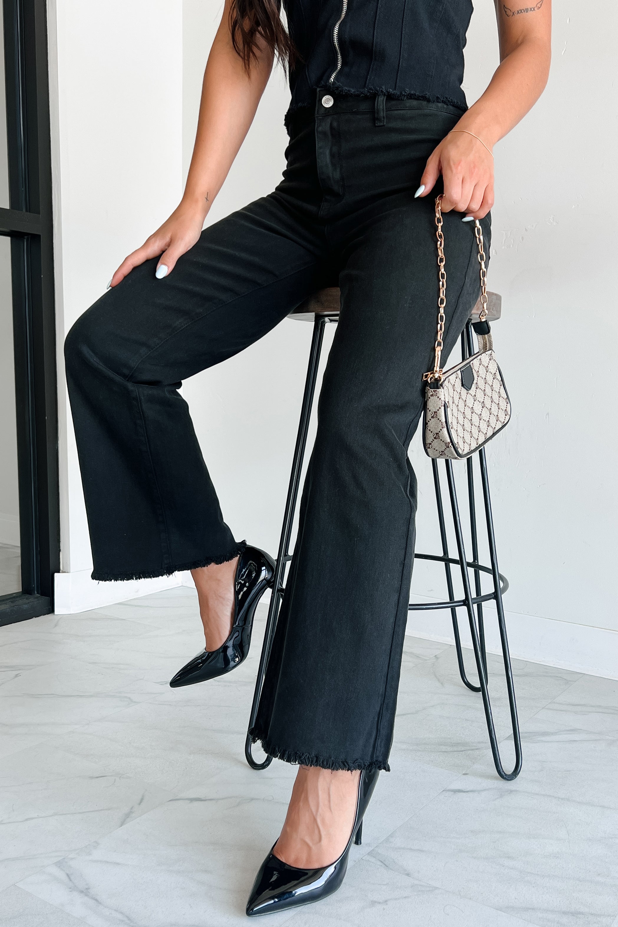 Azriel High Rise Straight Leg Zenana Jeans (Black)-The Formal Wear