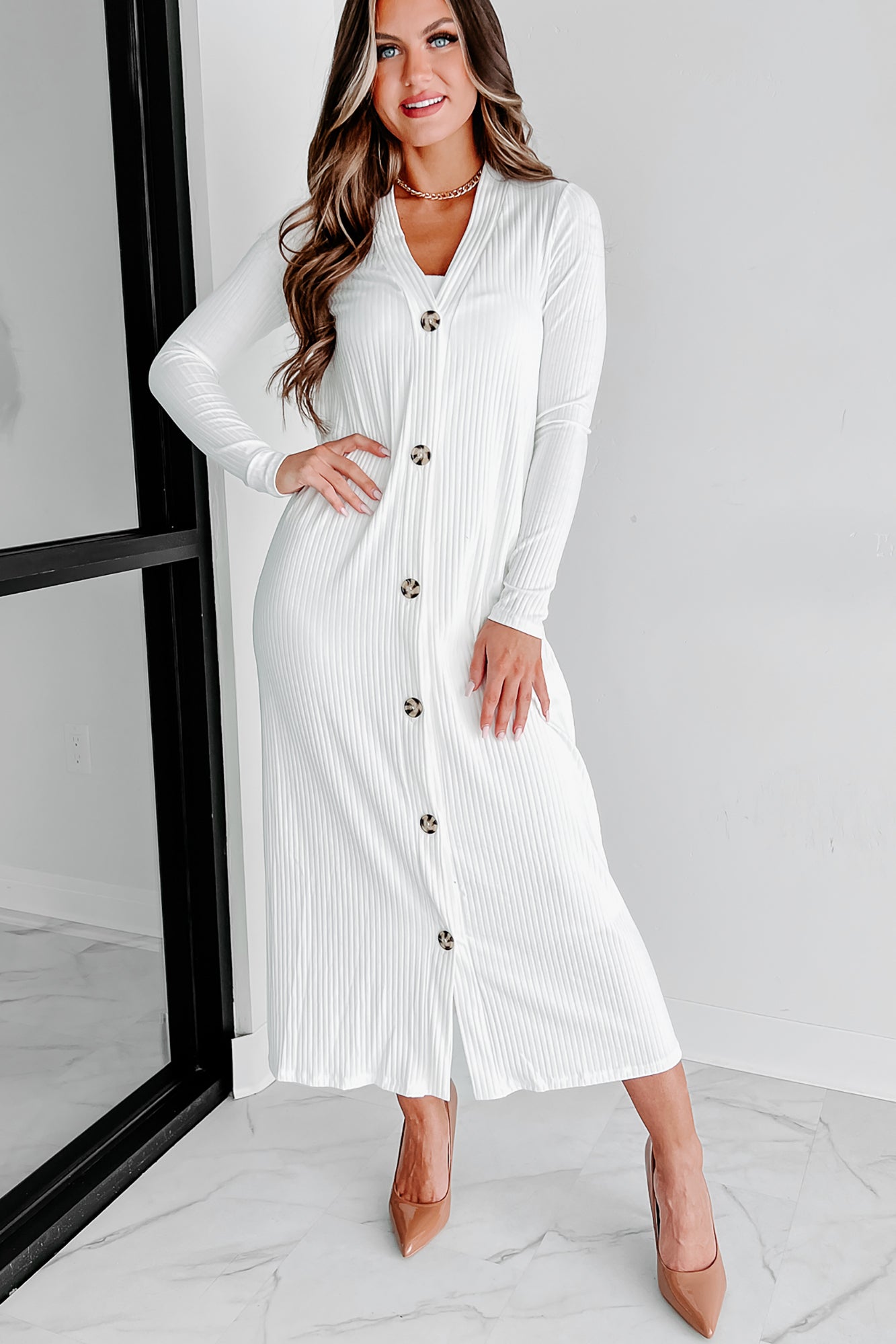 Sweet Simplicity Two Piece Dress Set (White)-The Formal Wear