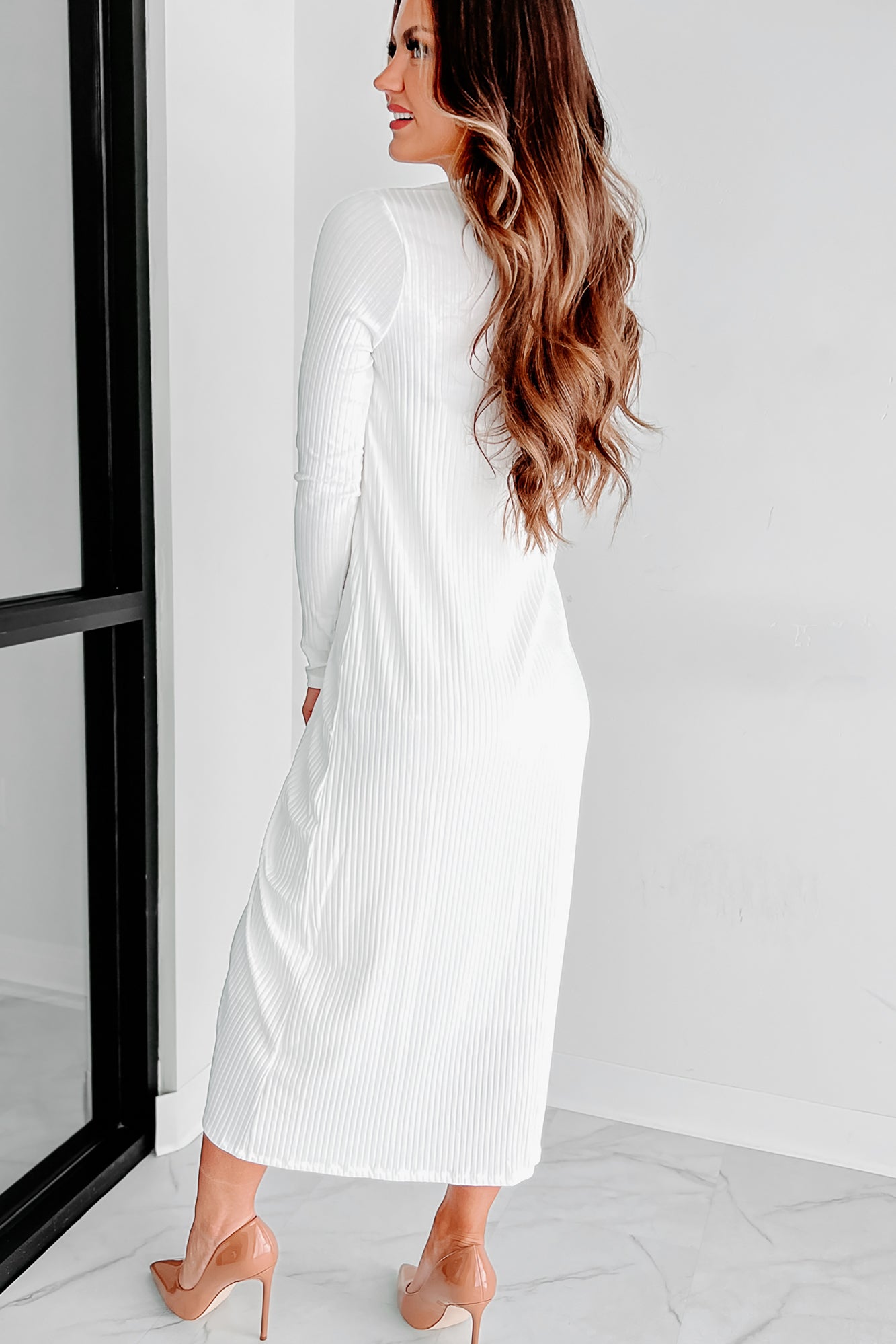 Sweet Simplicity Two Piece Dress Set (White)-The Formal Wear