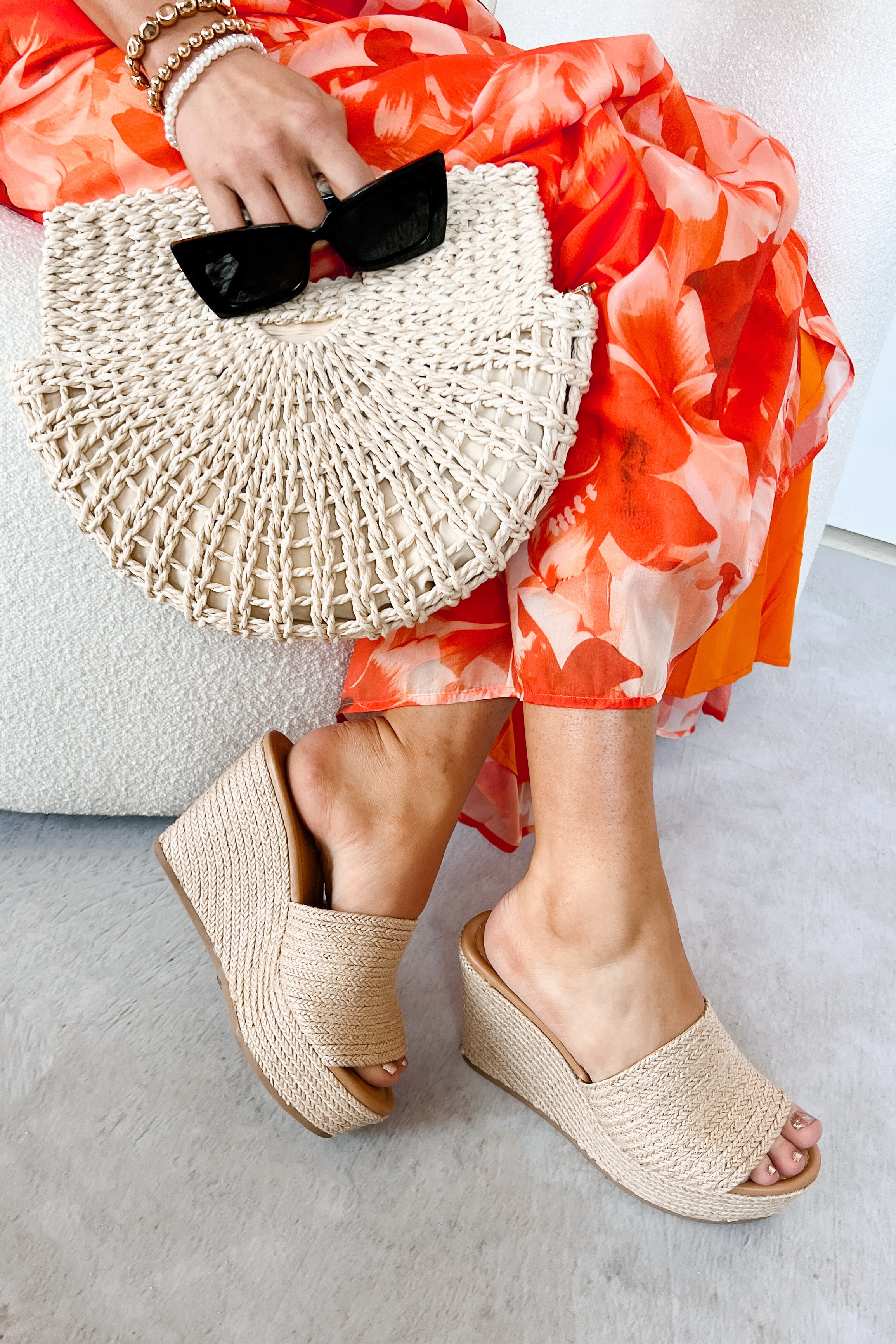 Pure Horizon Braided Wedge Sandals (Jute)-The Formal Wear