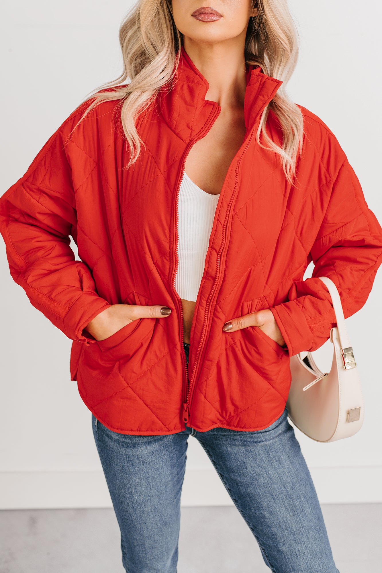 Autumn Memories Quilted Jacket (Poppy Red)-The Formal Wear