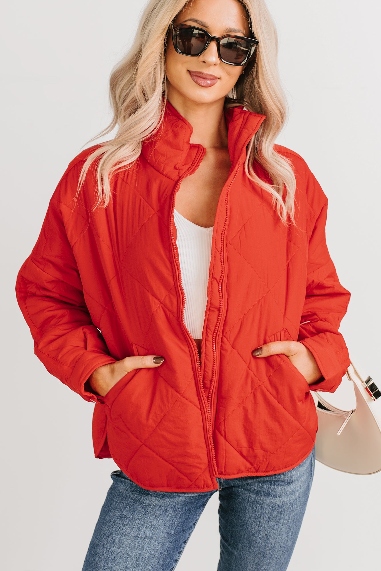 Autumn Memories Quilted Jacket (Poppy Red)-The Formal Wear